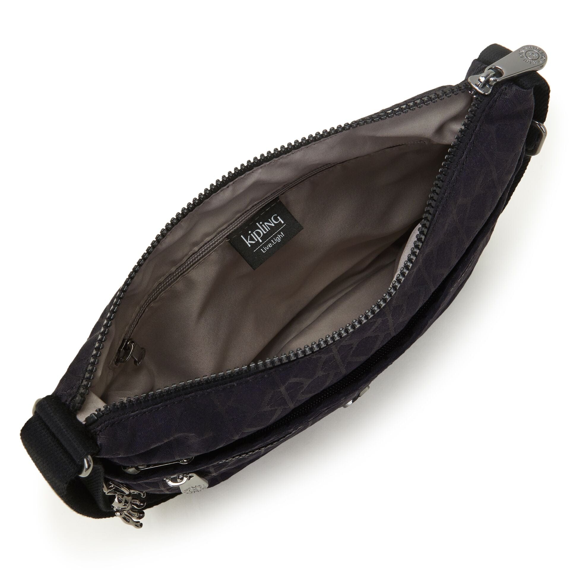 Kipling Arto Signature Blk Q Medium Crossbody Bag C2I2520-M34
