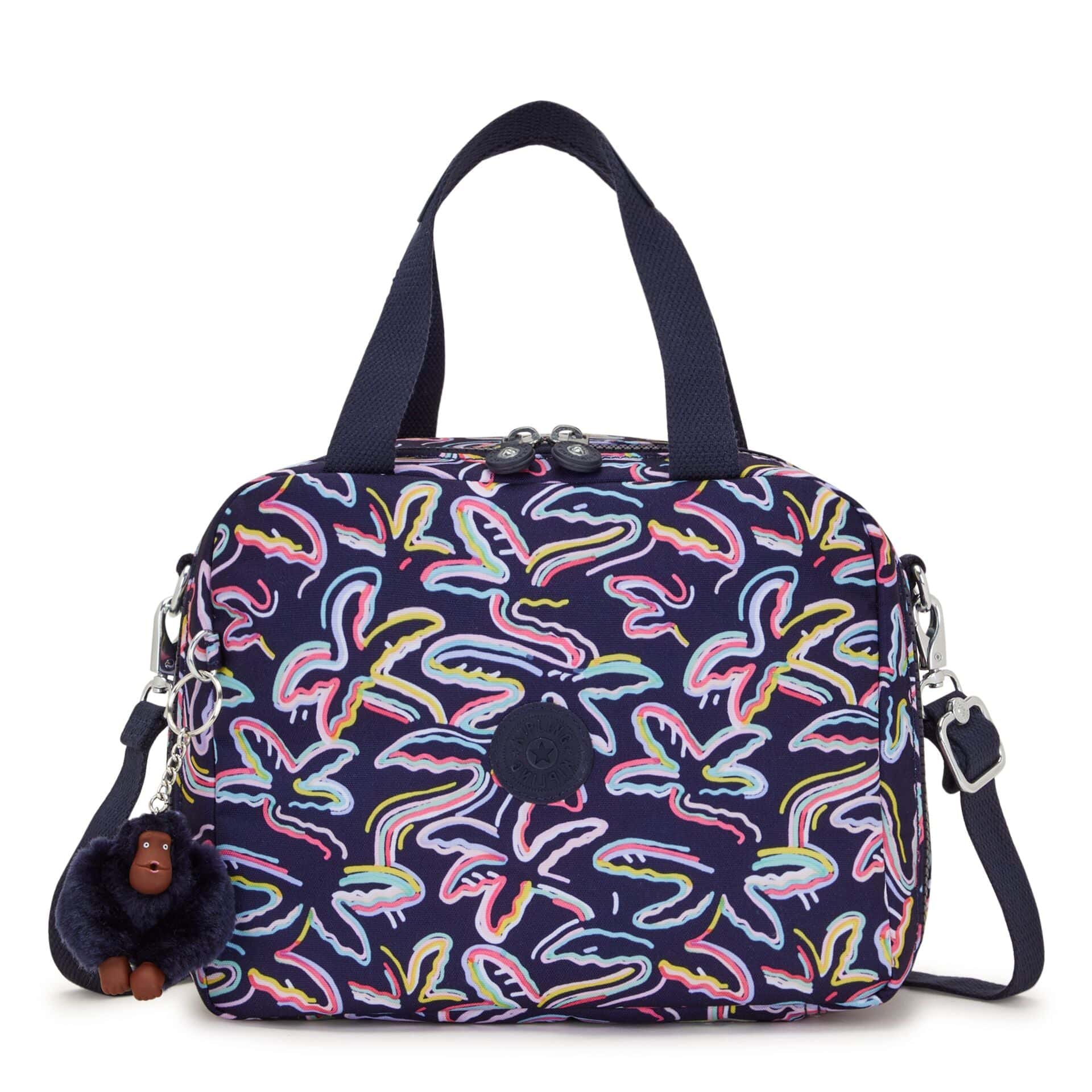 KIPLING-Miyo-Insulated medium lunch bag with trolley sleeve-Palm Fiesta Print-I2989-3MC
