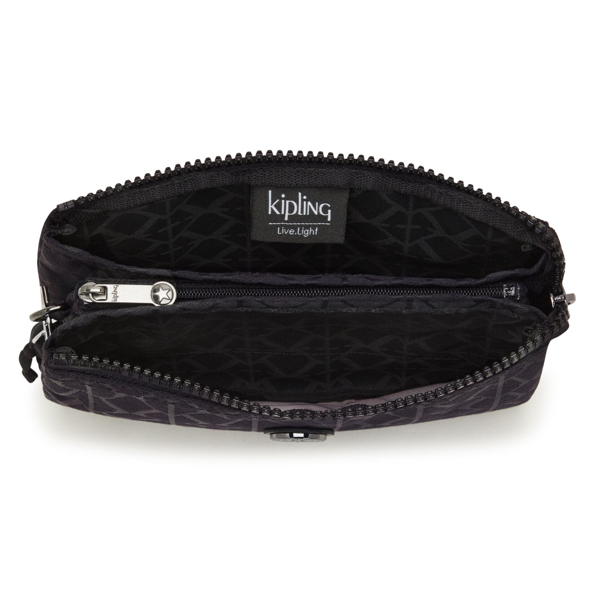 KIPLING-Creativity L-Large purse-Signature Blk Q-I3361-M34