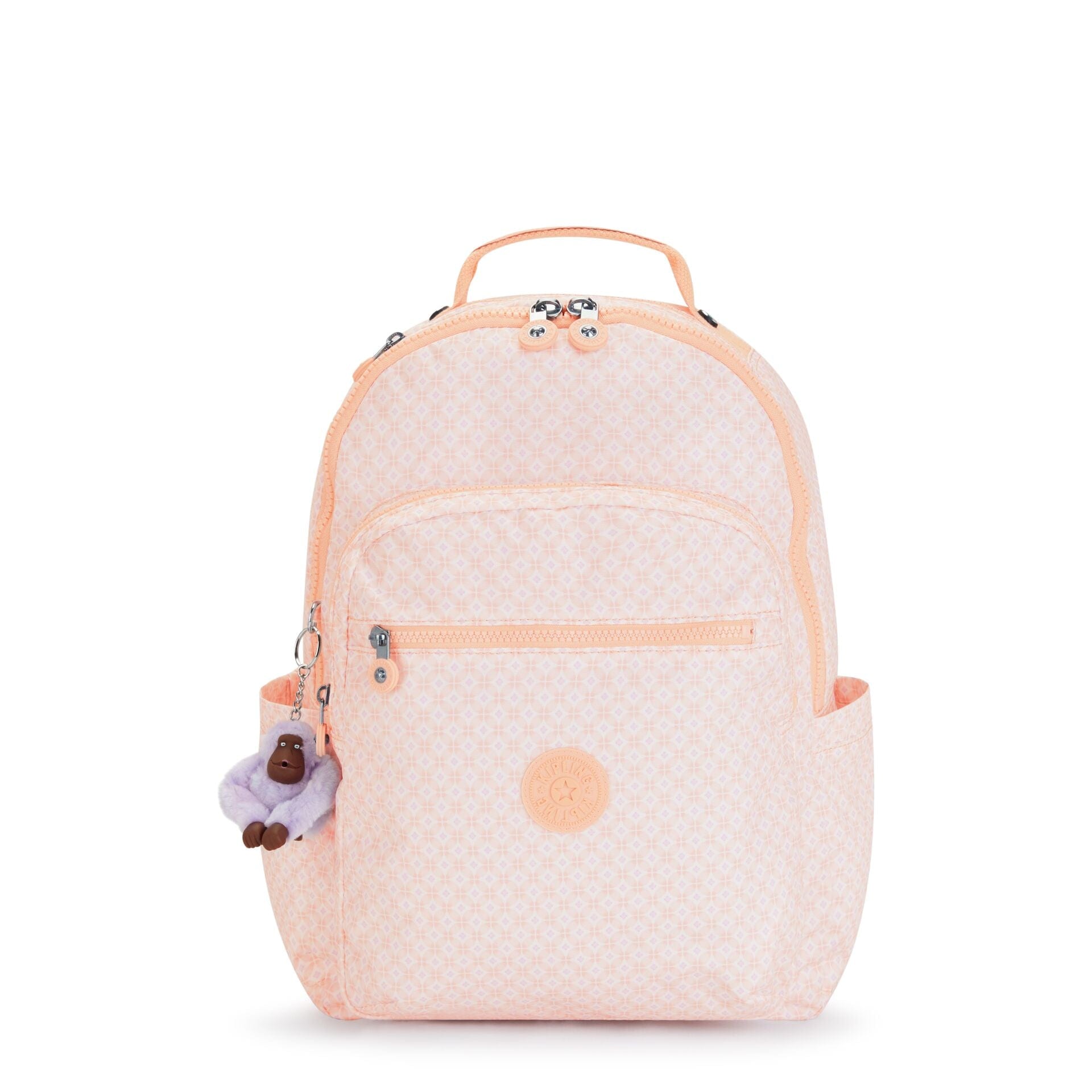 KIPLING-Seoul-Large Backpack with Padded Laptop Compartment-Girly Tile Prt-I4851-5EH