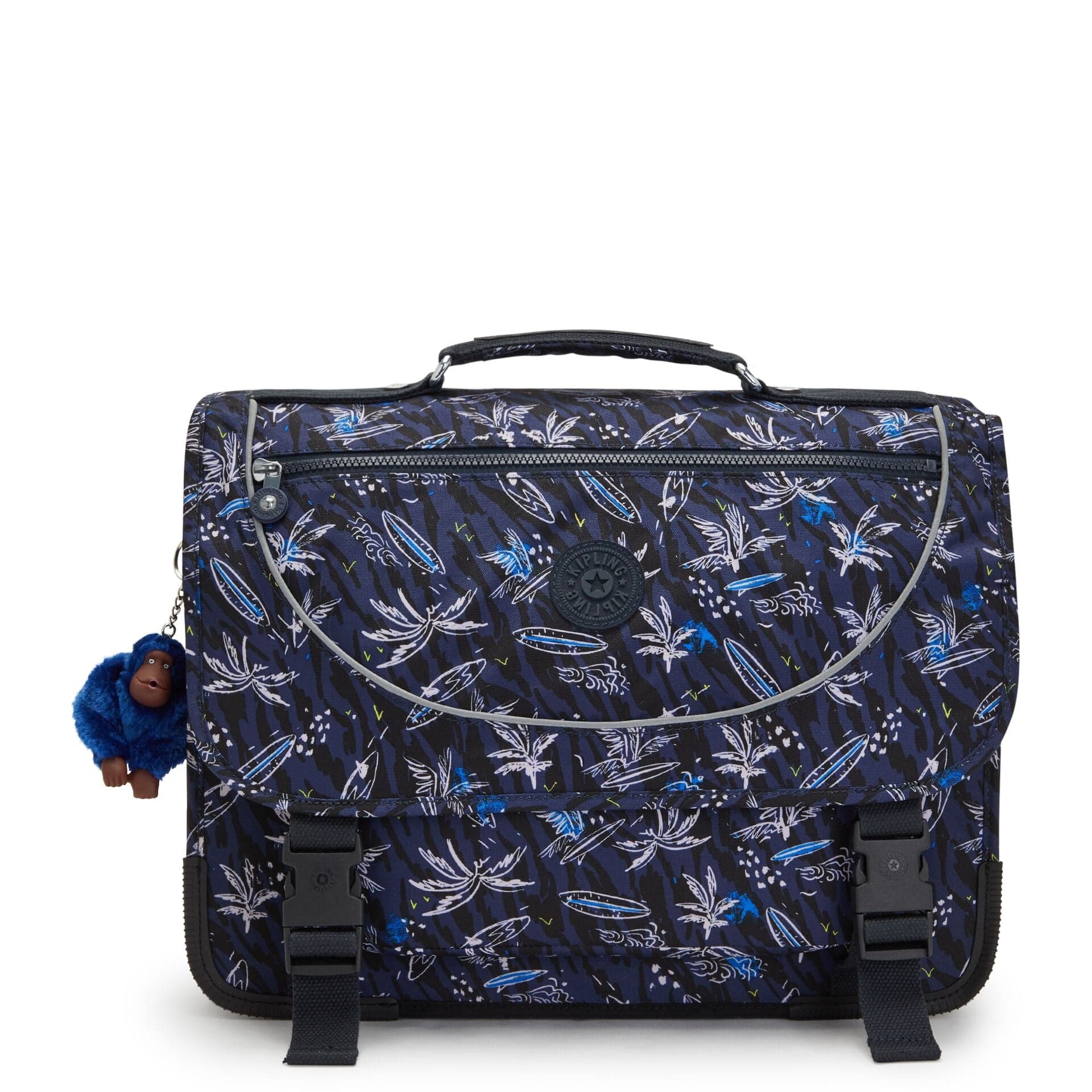 KIPLING-Preppy-Medium Schoolbag Including Fluro Rain Cover

-Surf Sea Print-I6543-Y70