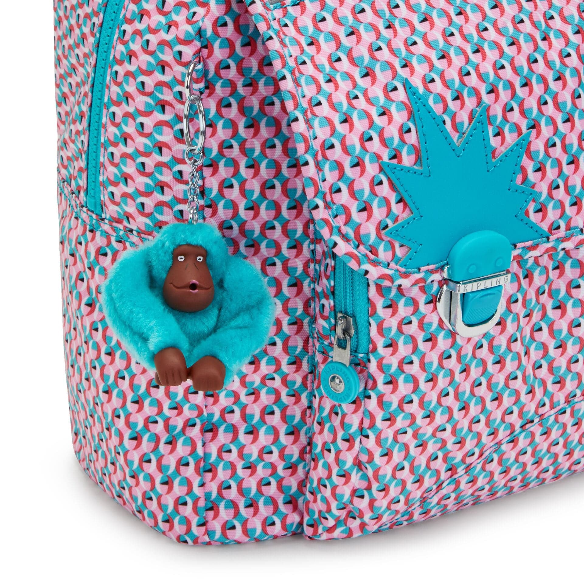 KIPLING-Iniko-Medium backpack (with laptop protection)-Poppy Geo-I7055-V64