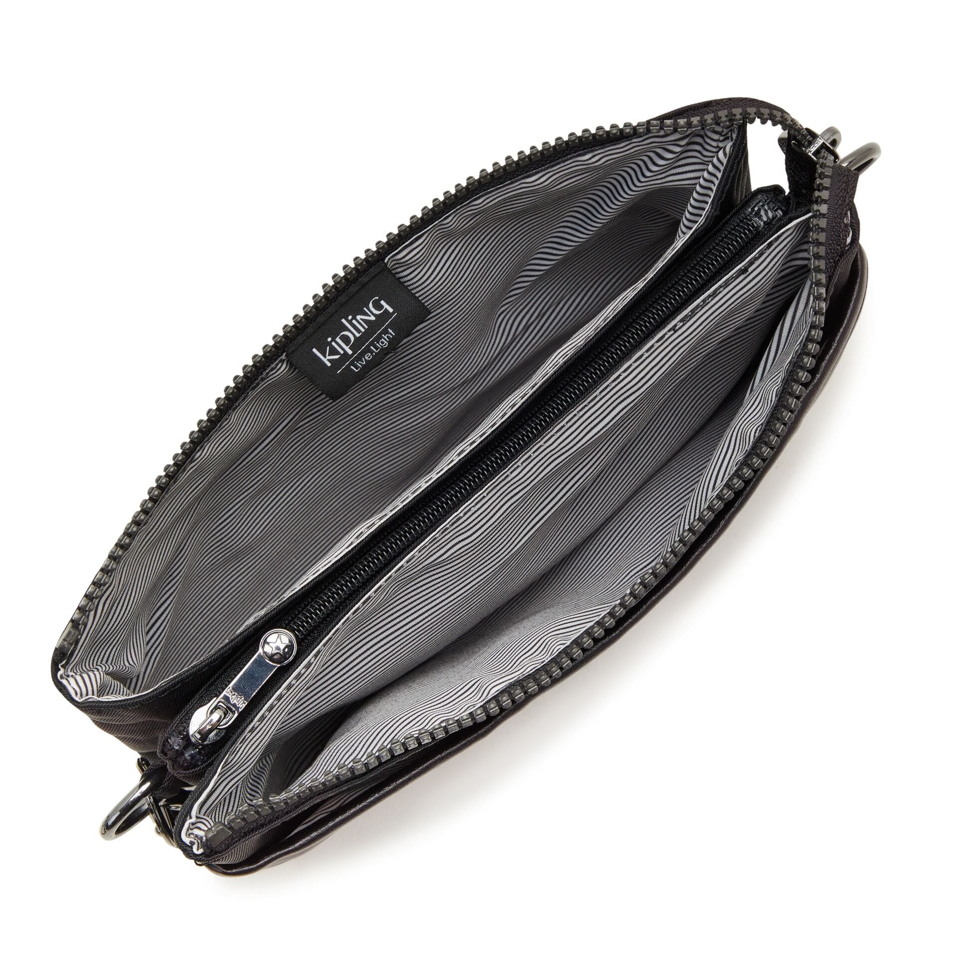 Kipling Riri Rich Black Large Pouch with Crossbody Strap C2I7679-53F