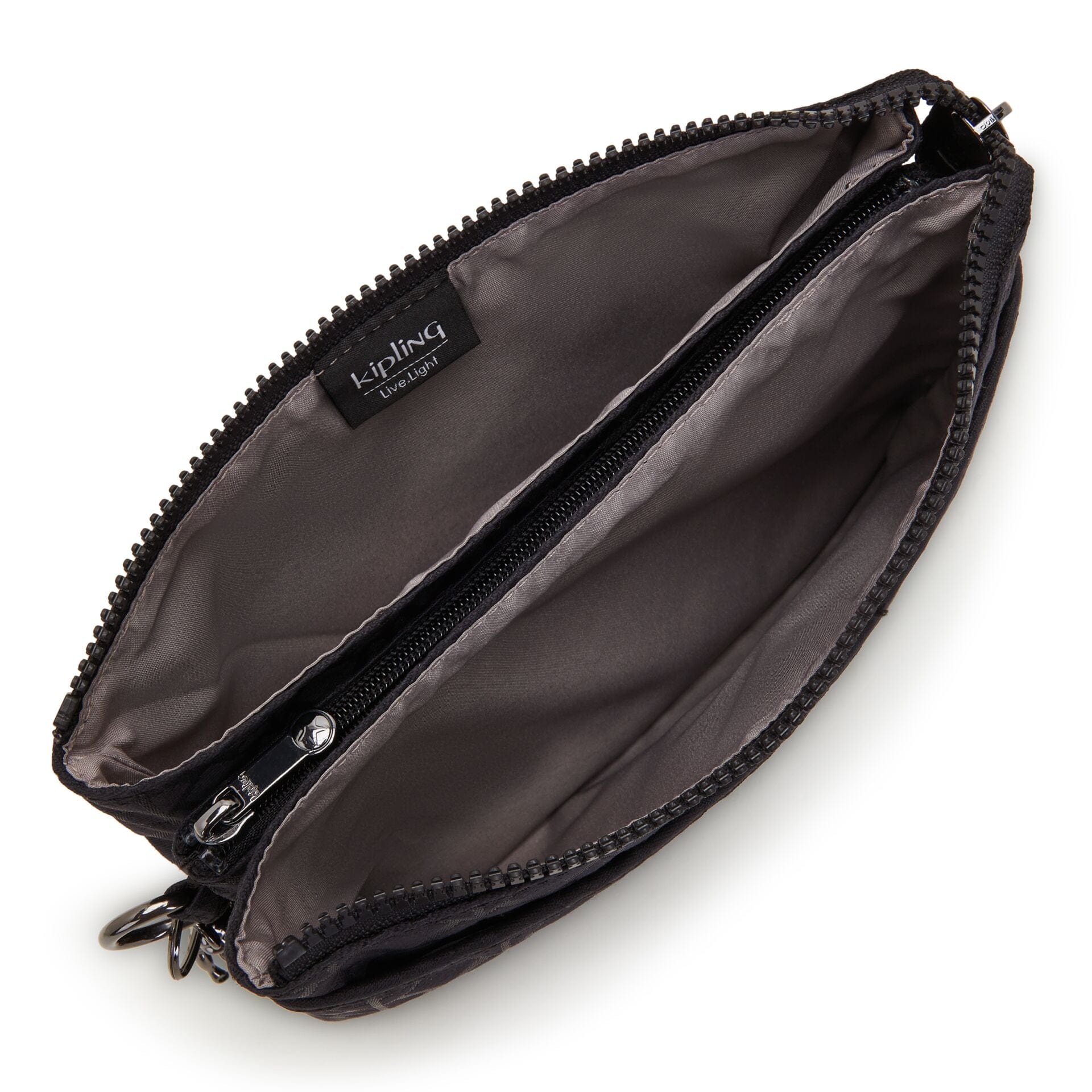 Kipling Riri Signature Blk Q Large Pouch with Crossbody Strap C2I7679-M34