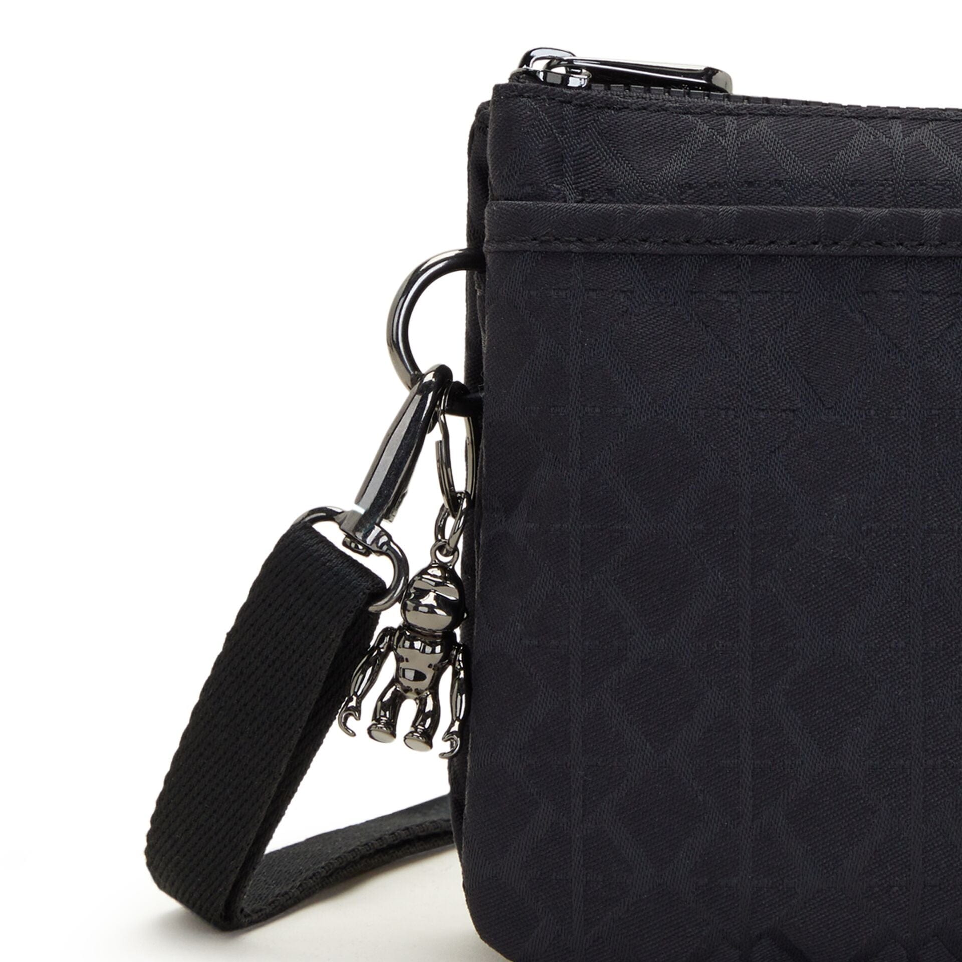 Kipling Riri Signature Blk Q Large Pouch with Crossbody Strap C2I7679-M34