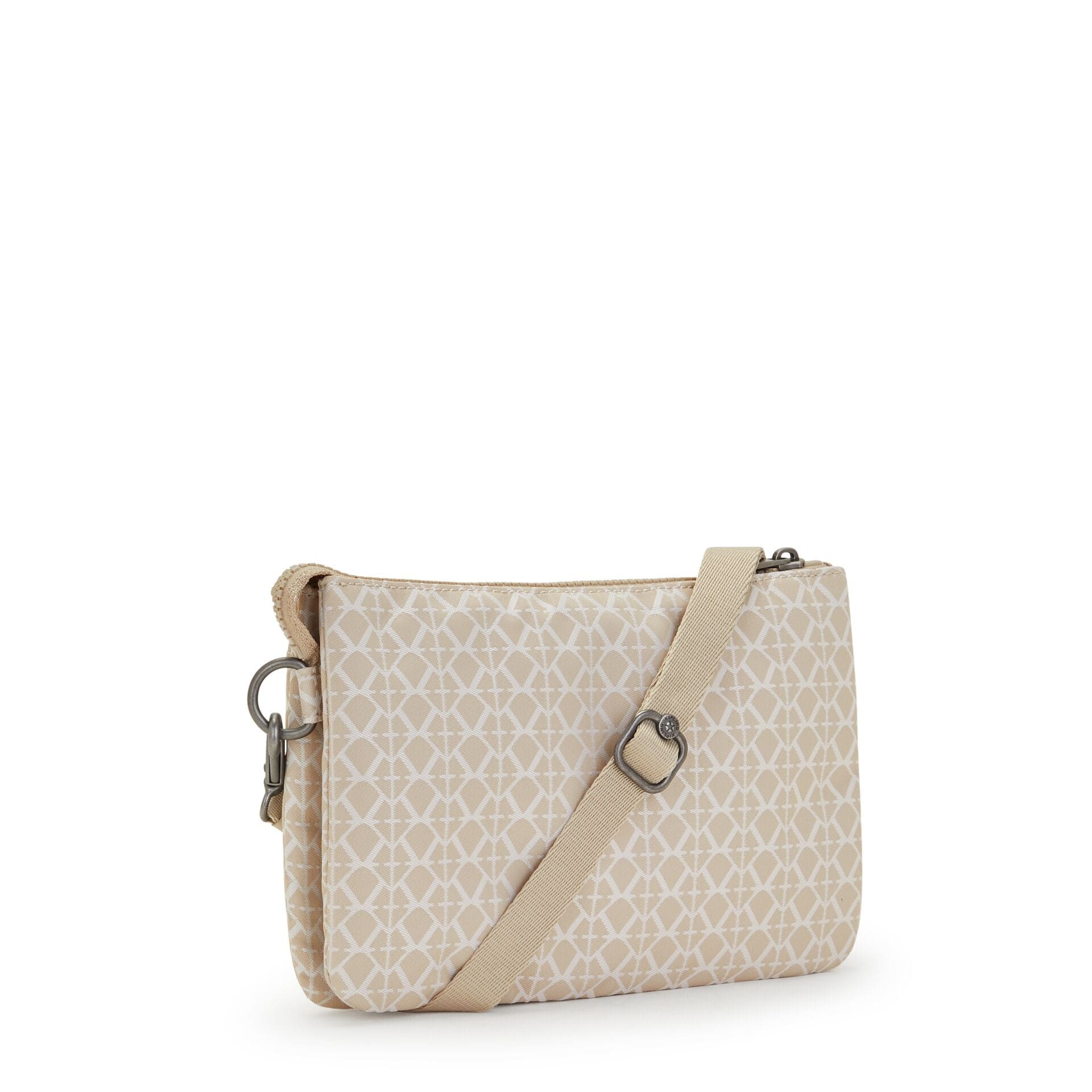 Kipling Riri Signature Beige Large Pouch with Crossbody Strap C2I7679-R63