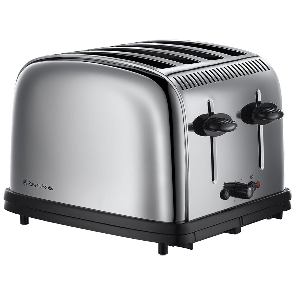 Russell Hobbs Classic Stainless Steel 4 Slice Bread Toaster With High Lift & Wide Slots - 23340