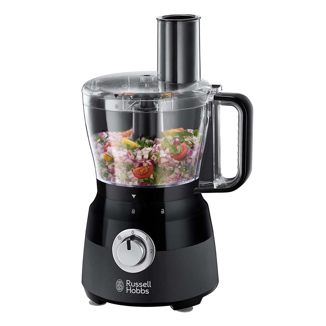 RUSSELL HOBBS DESIRE FOOD PROCESSOR, 1.5 LITRE FOOD MIXER WITH 5 CHOPPING, SLICING AND DOUGH ATTACHMENTS, MATTE BLACK, 600 W - 24732
