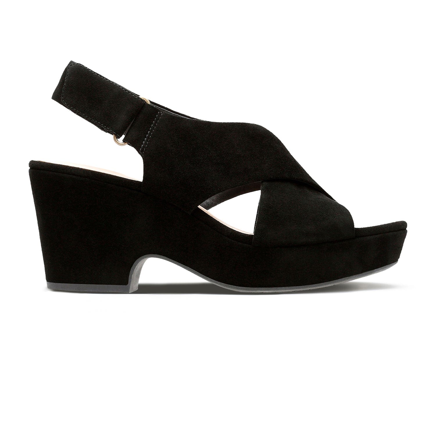 Clarks Maritsa Lara - Sandals - Black Suede - 261317745 - E Width (Wide Fit)