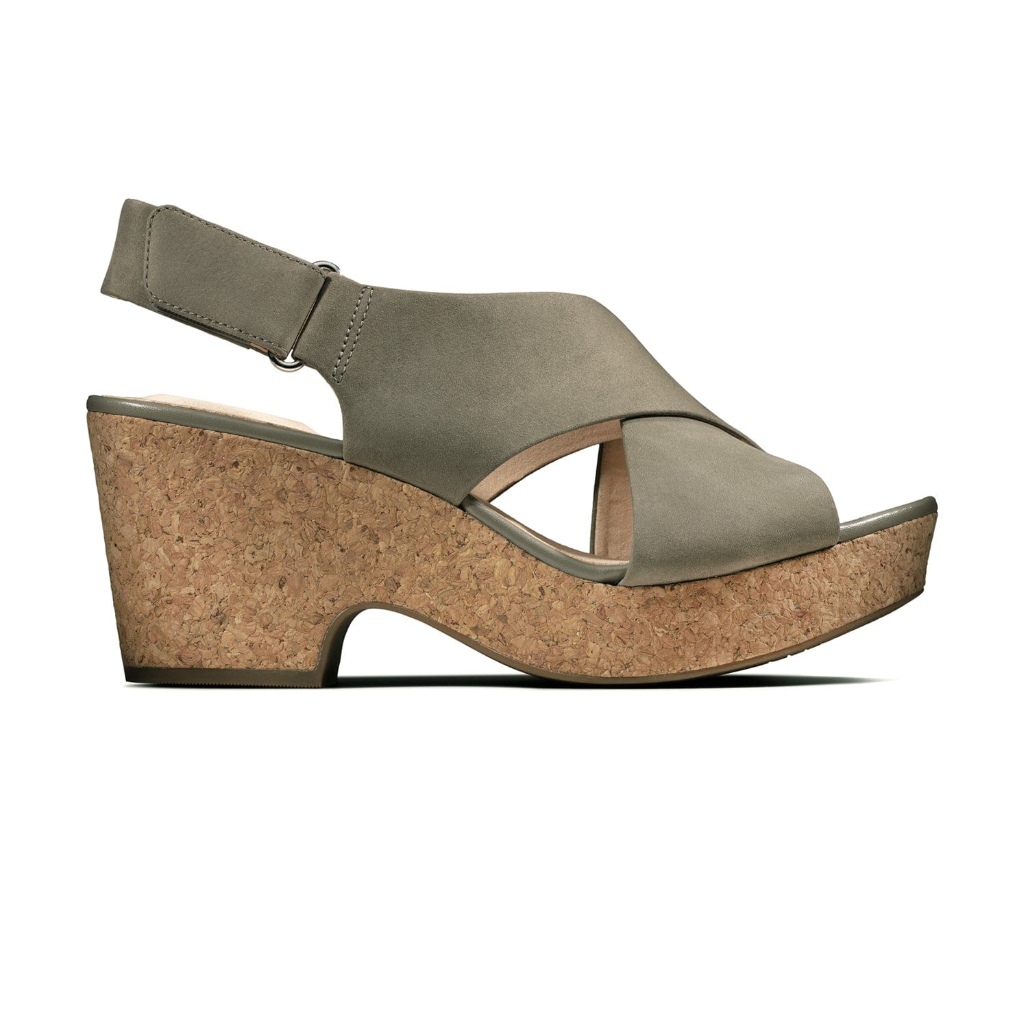 Clarks Maritsa Lara Sandals - Sage Nubuck - 261479305 - E Width (Wide Fit)