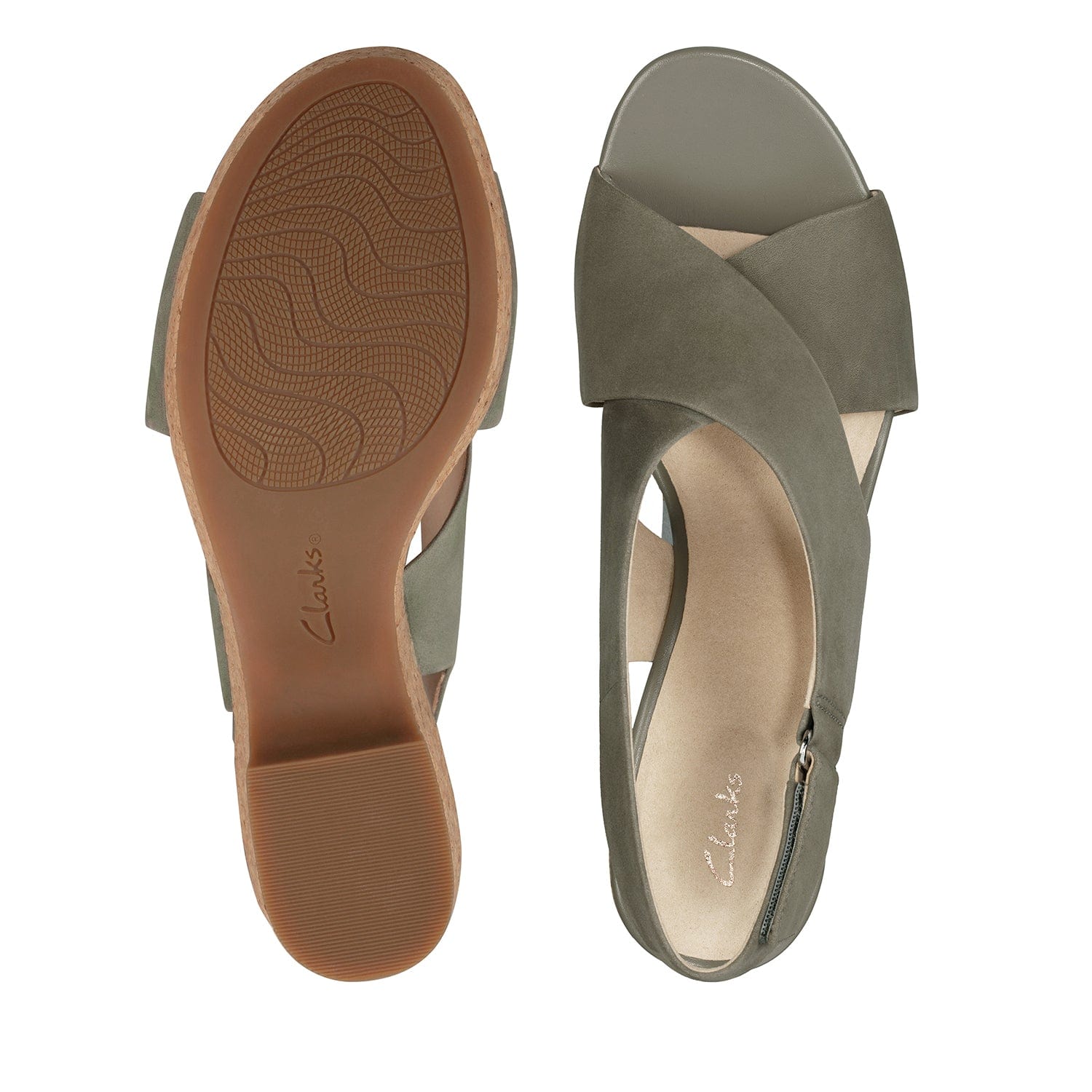 Clarks Maritsa Lara - Sandals - Sage Nubuck - 261479305 - E Width (Wide Fit)