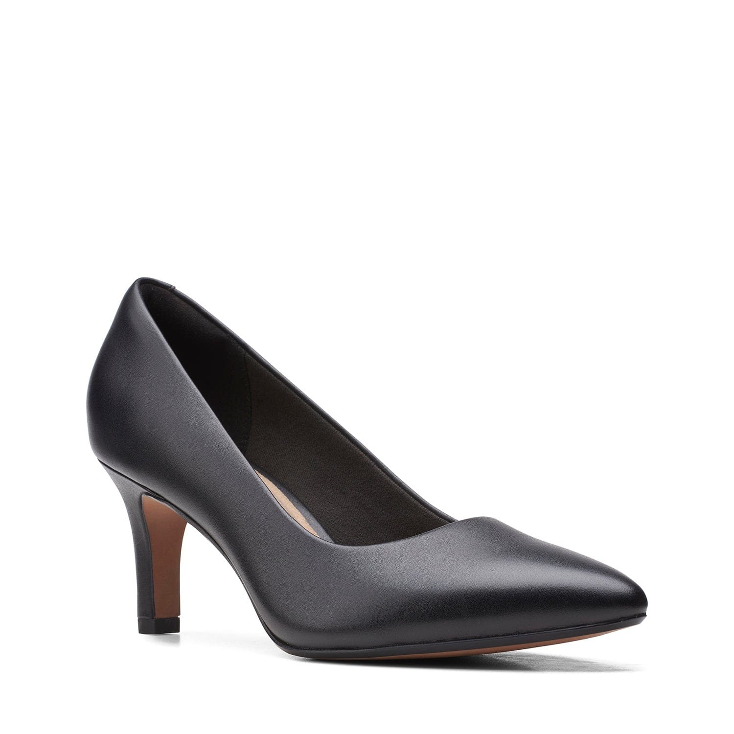 Clarks Illeana Tulip Shoes - Black Leather - 261532164 - D Width (Standard Fit)