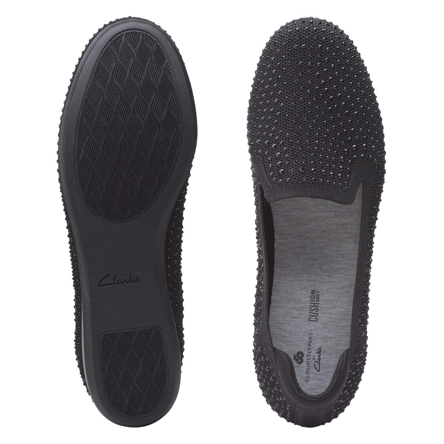 Clarks Carly Dream - Shoes - Black Textile - 261569154 - D Width (Standard Fit)