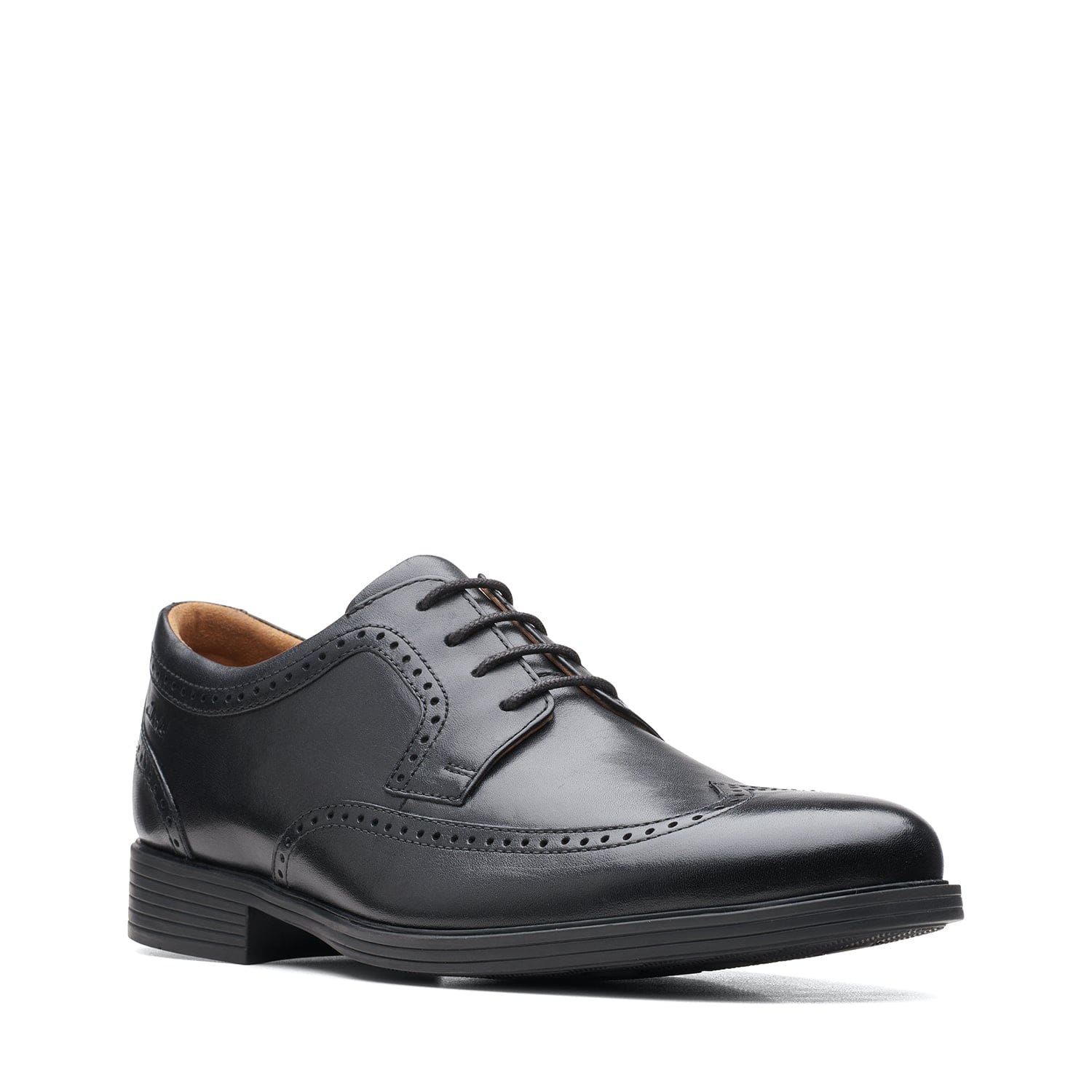 Clarks Whiddon Wing - Shoes - Black Leather - 261580098 - H Width (Wide Fit)