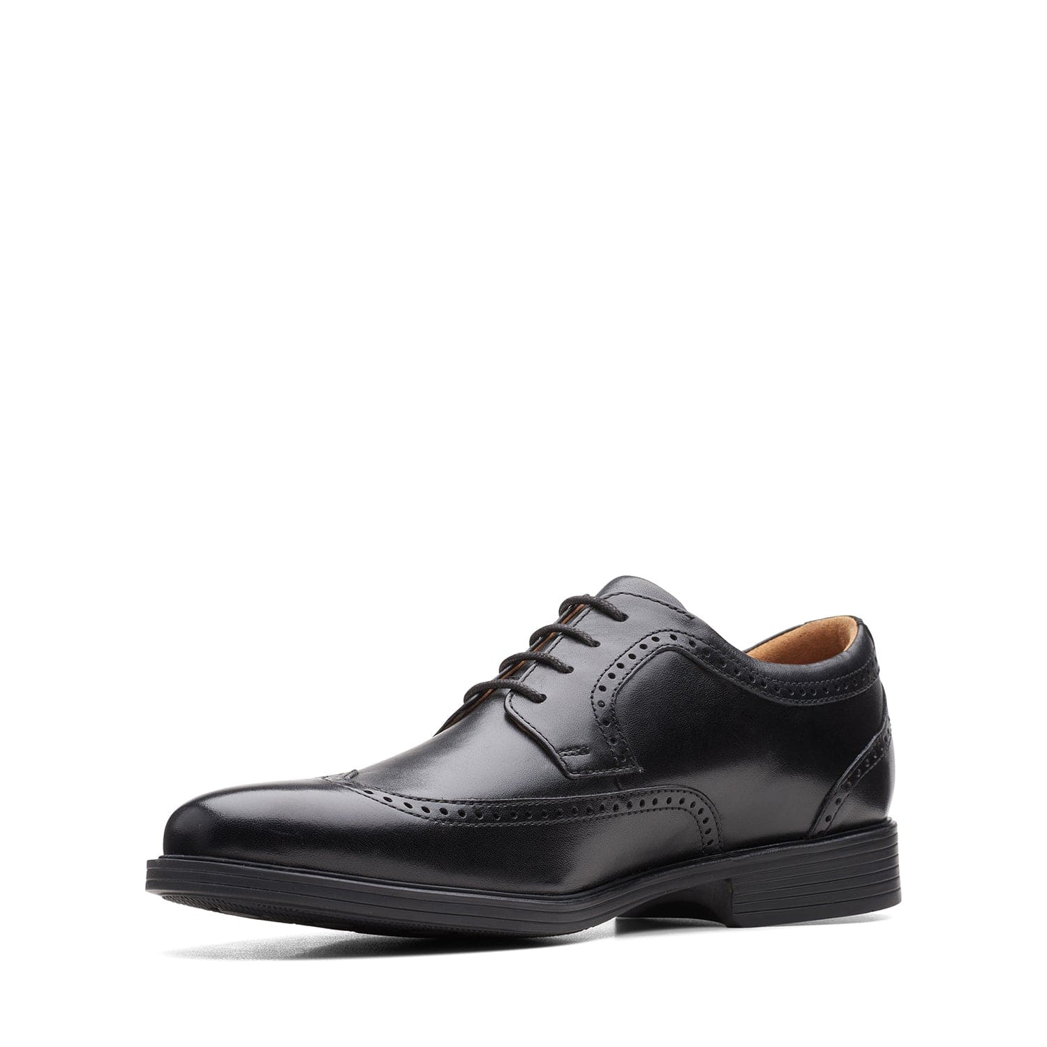 Clarks Whiddon Wing - Shoes - Black Leather - 261580098 - H Width (Wide Fit)