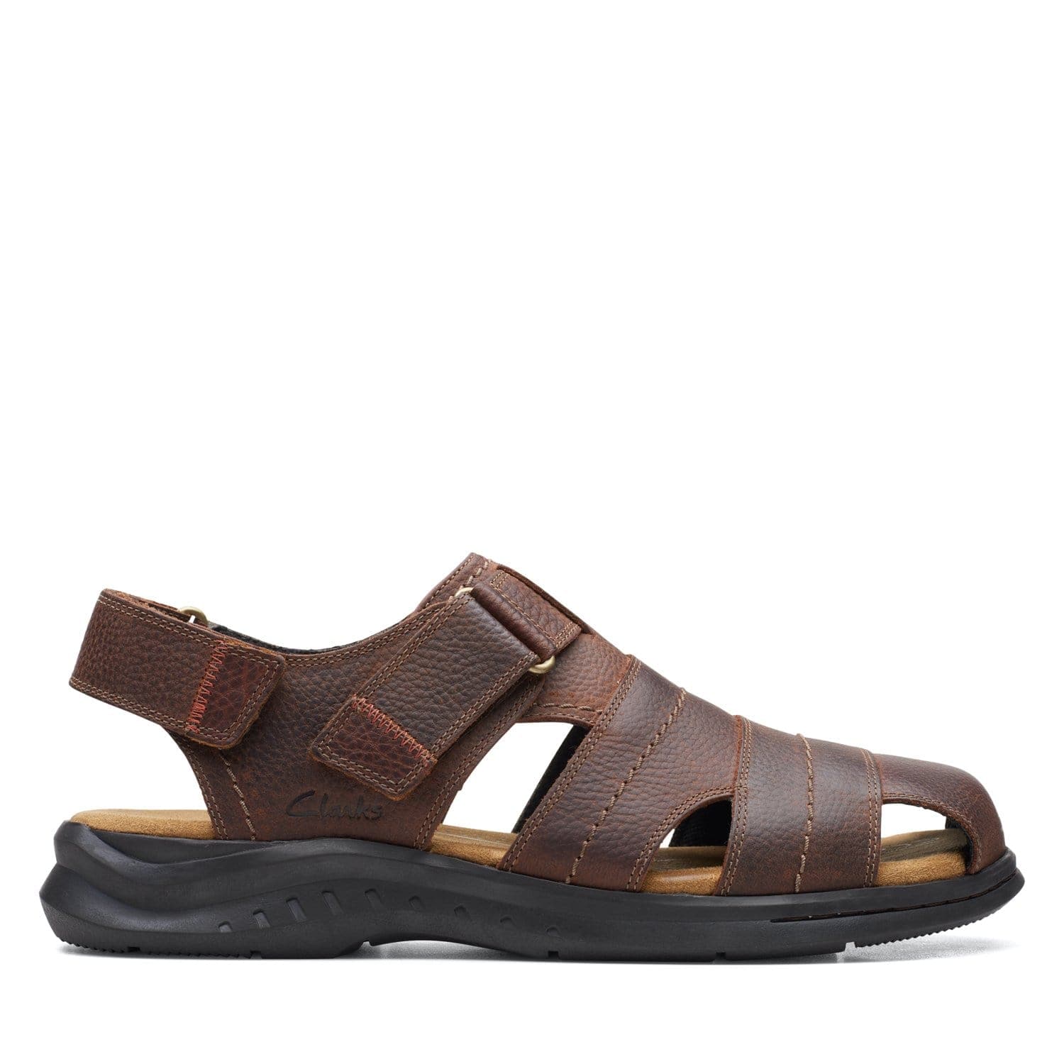 Clarks Hapsford Cove Sandals - Brown Tumbled - 26158013 - G Width (Standard Fit)