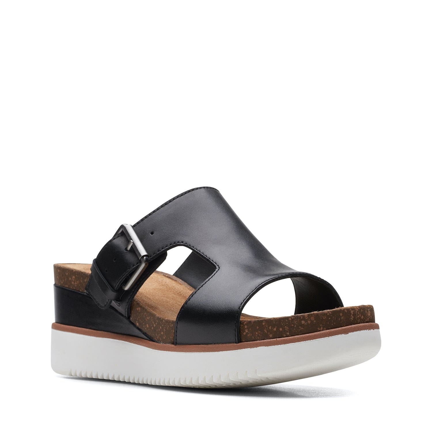 Clarks Lizby Ease - Sandals - Black Leather - 261590404 - D Width (Standard Fit)