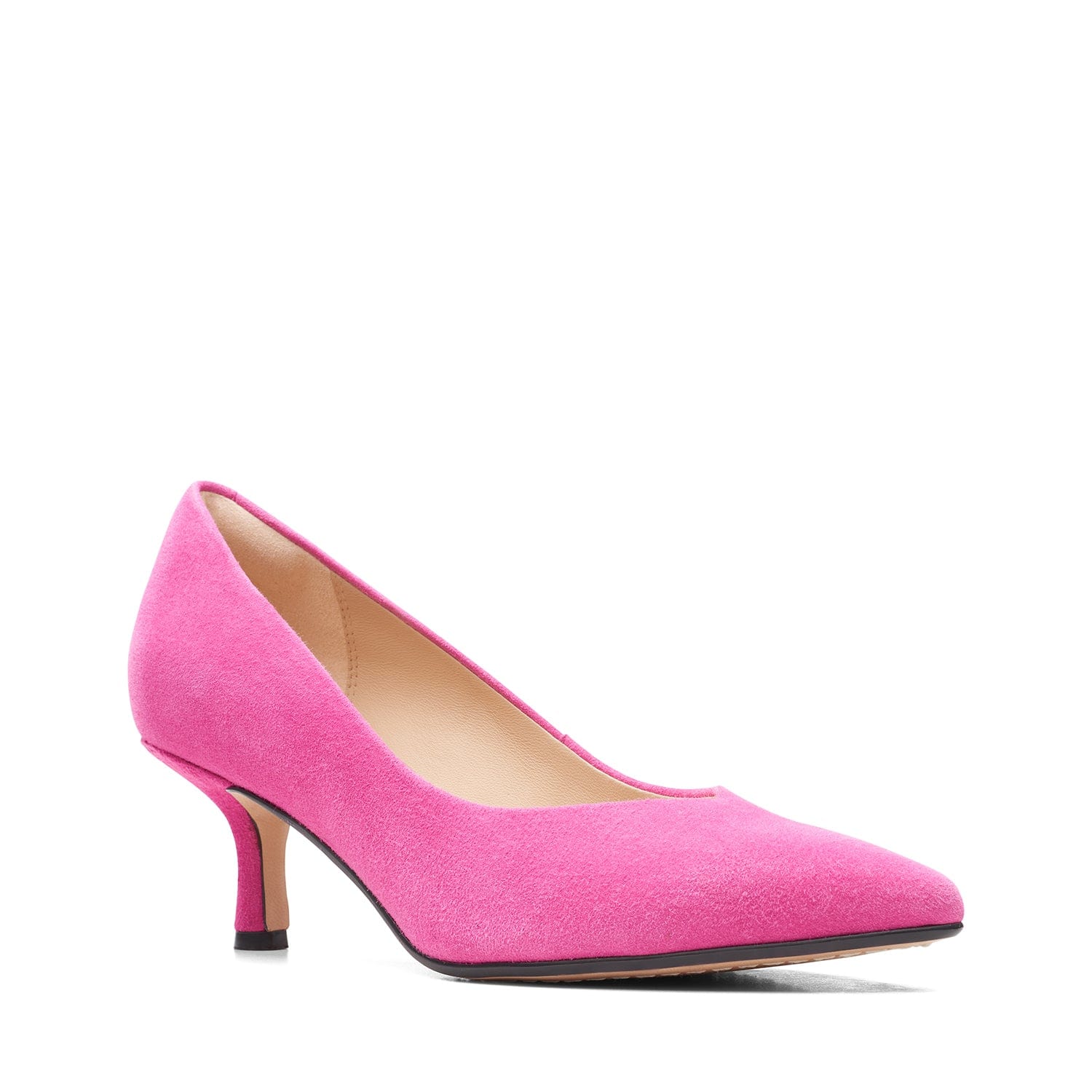 Clarks Violet55 Court Shoes - Berry Suede - 261615324 - D Width (Standard Fit)