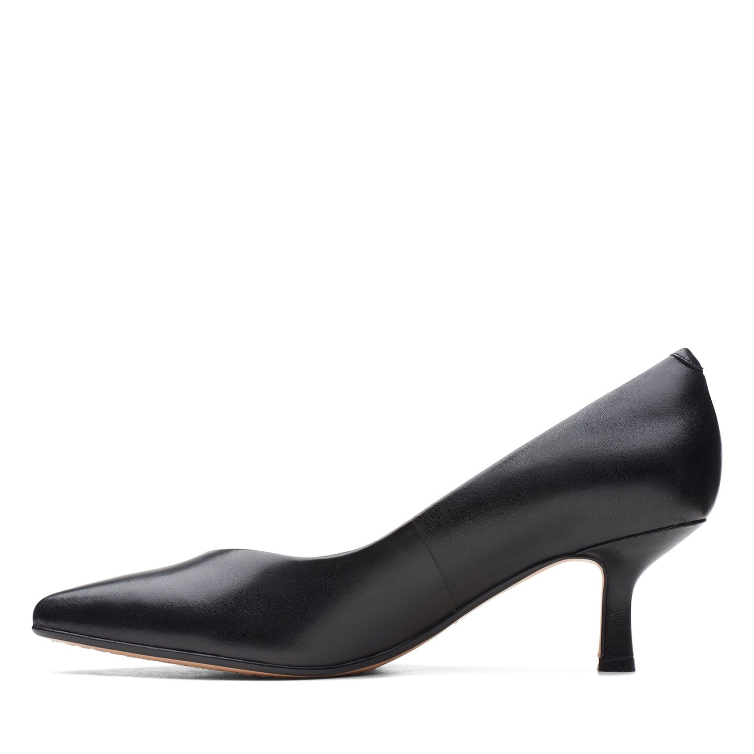 Clarks Violet55 Court Shoes - Black Leather - 261615334 - D Width (Standard Fit)
