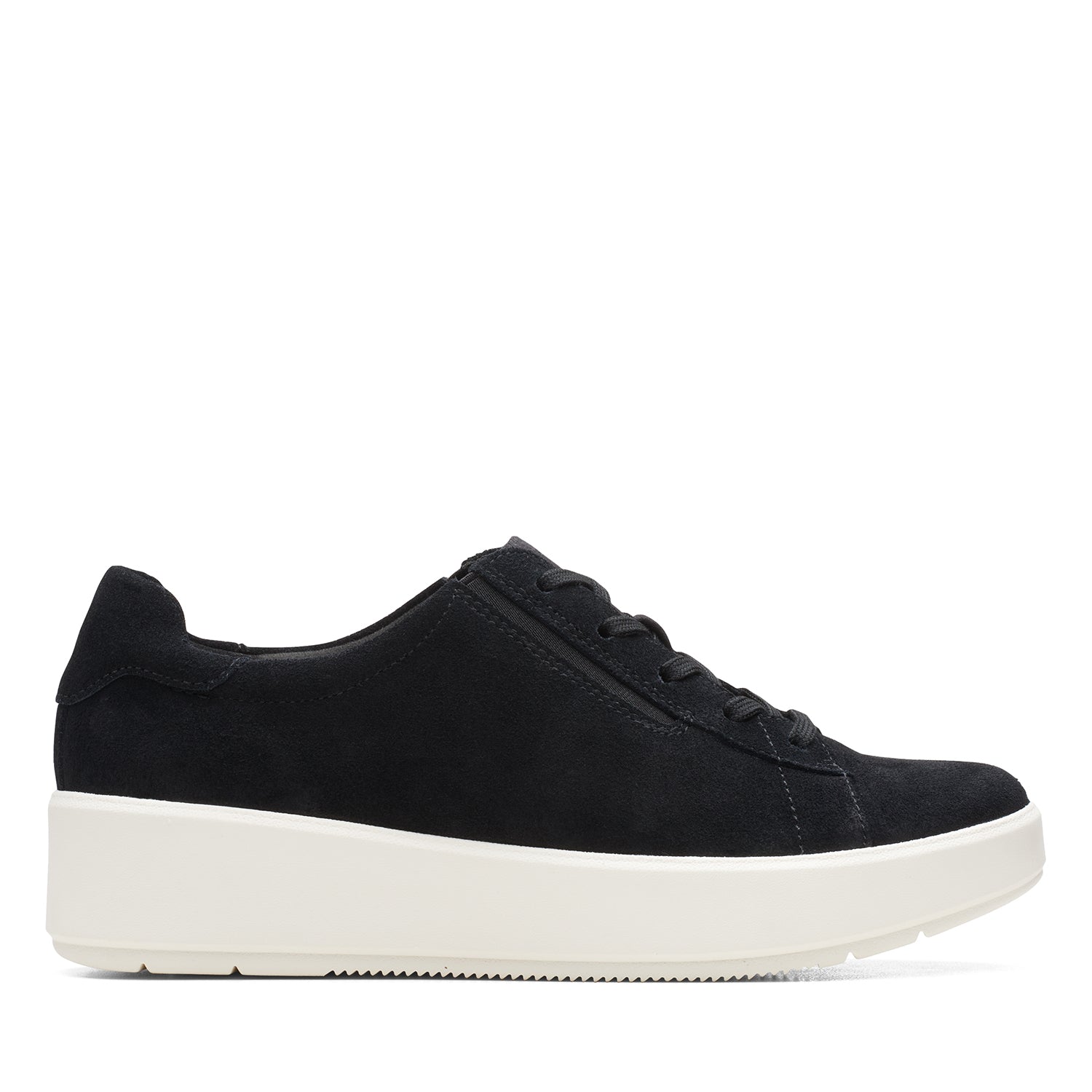 Clarks Layton Lace Shoes - Black Suede - 261618044 - D Width (Standard Fit)
