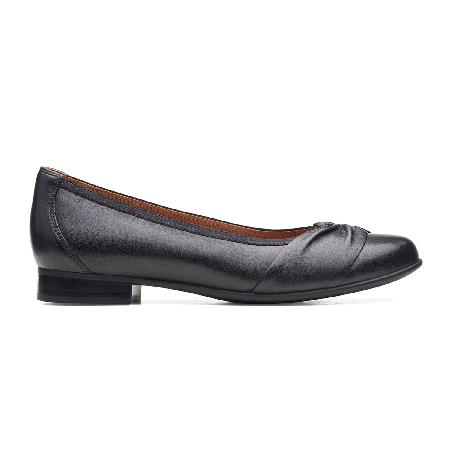 Clarks Un Blush Wish Shoes - Black Leather - 261619234 - D Width (Standard Fit)