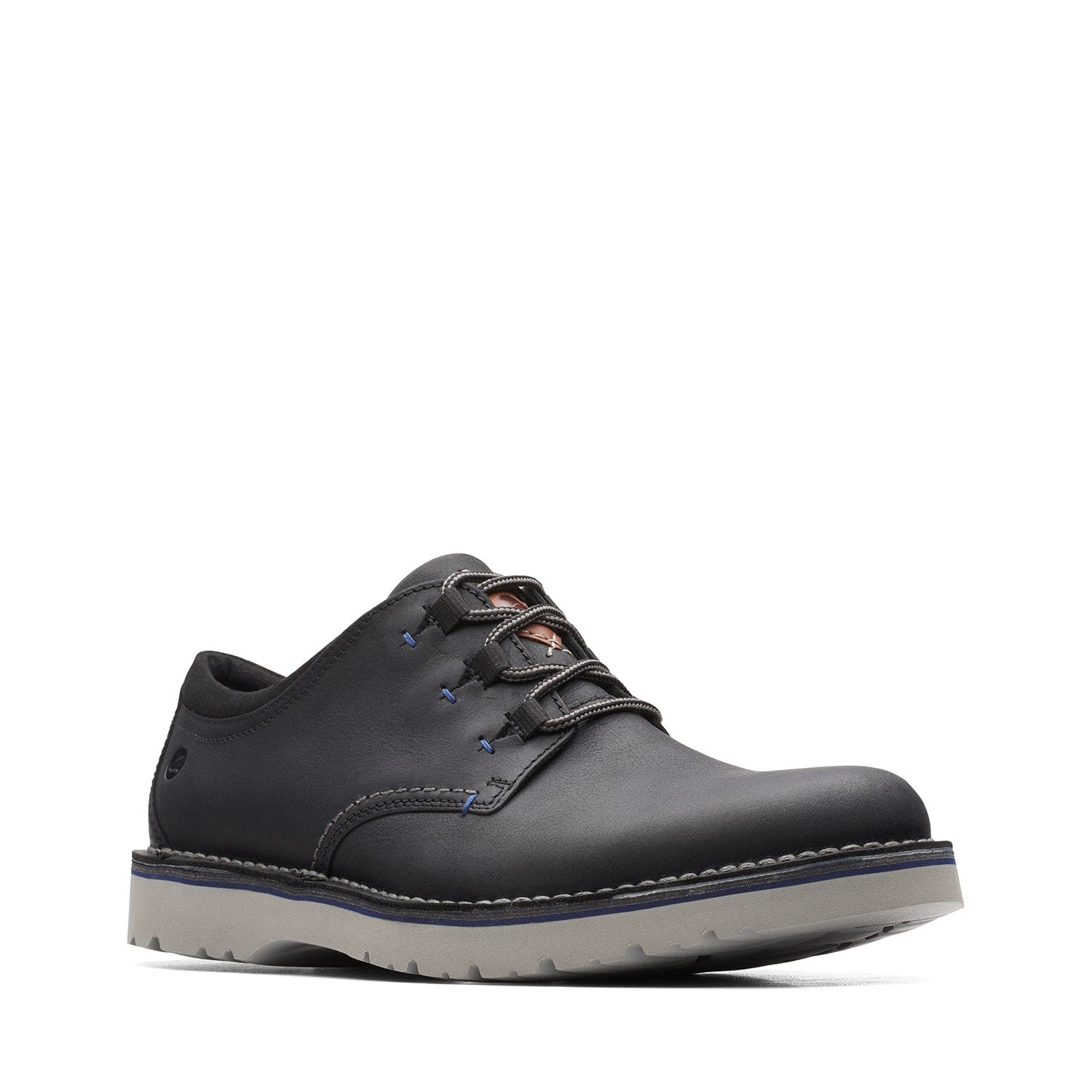 Clarks Eastford Low Shoes - Black Leather - 261629197 - G Width (Standard Fit)
