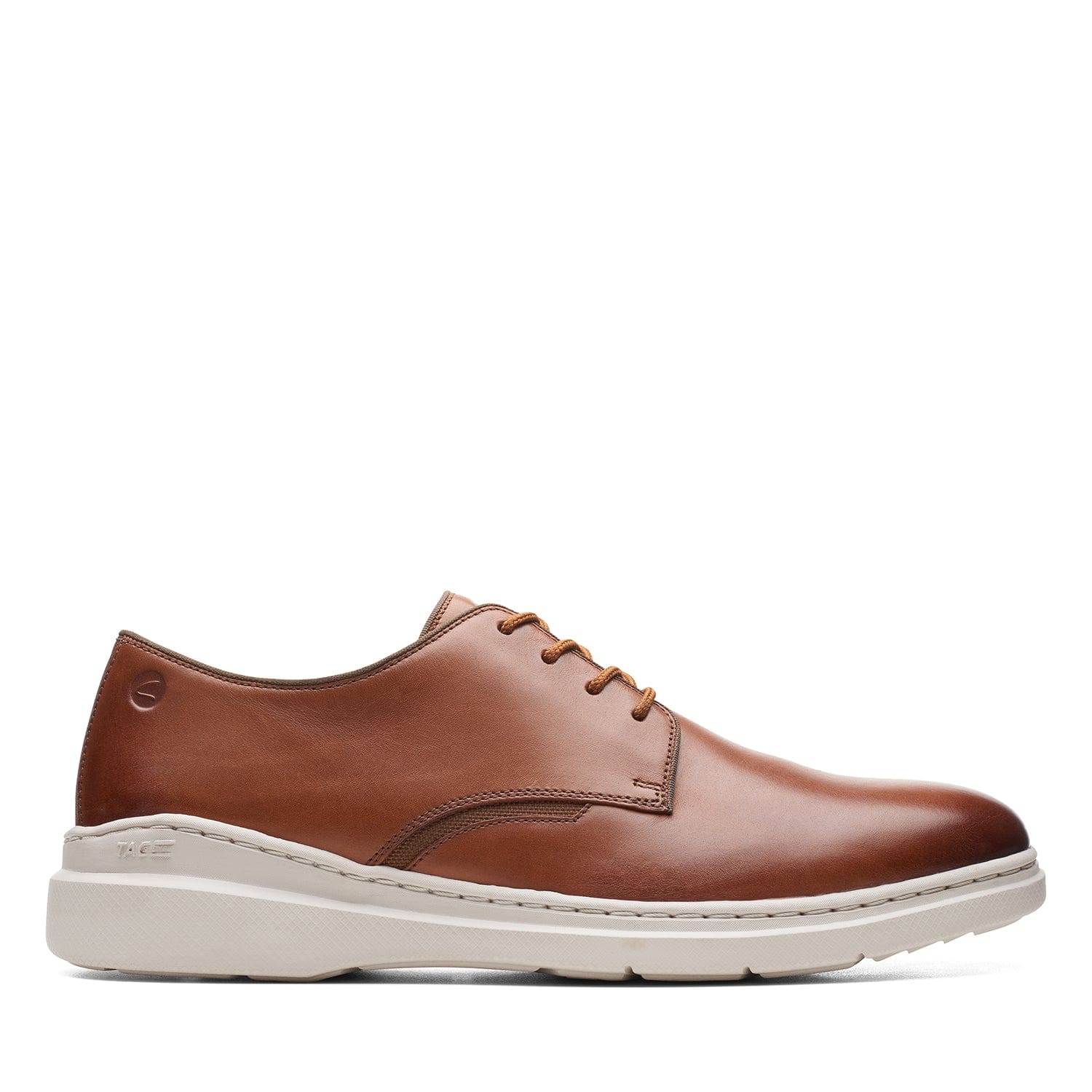 Clarks Dennet Low Shoes - Dark Tan Leather - 261629337 - G Width (Standard Fit)