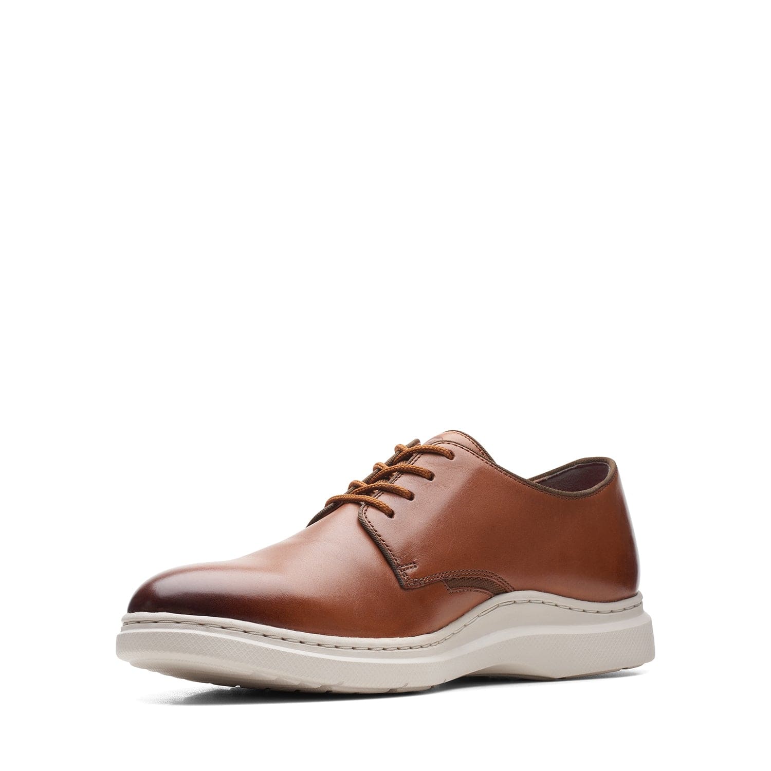 Clarks Dennet Low Shoes - Dark Tan Leather - 261629337 - G Width (Standard Fit)