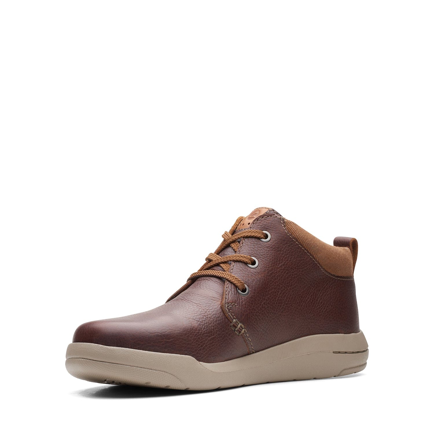 Clarks Driftway Mid Boots - Dark Tan Leather - 261629667 - G Width (Standard Fit)