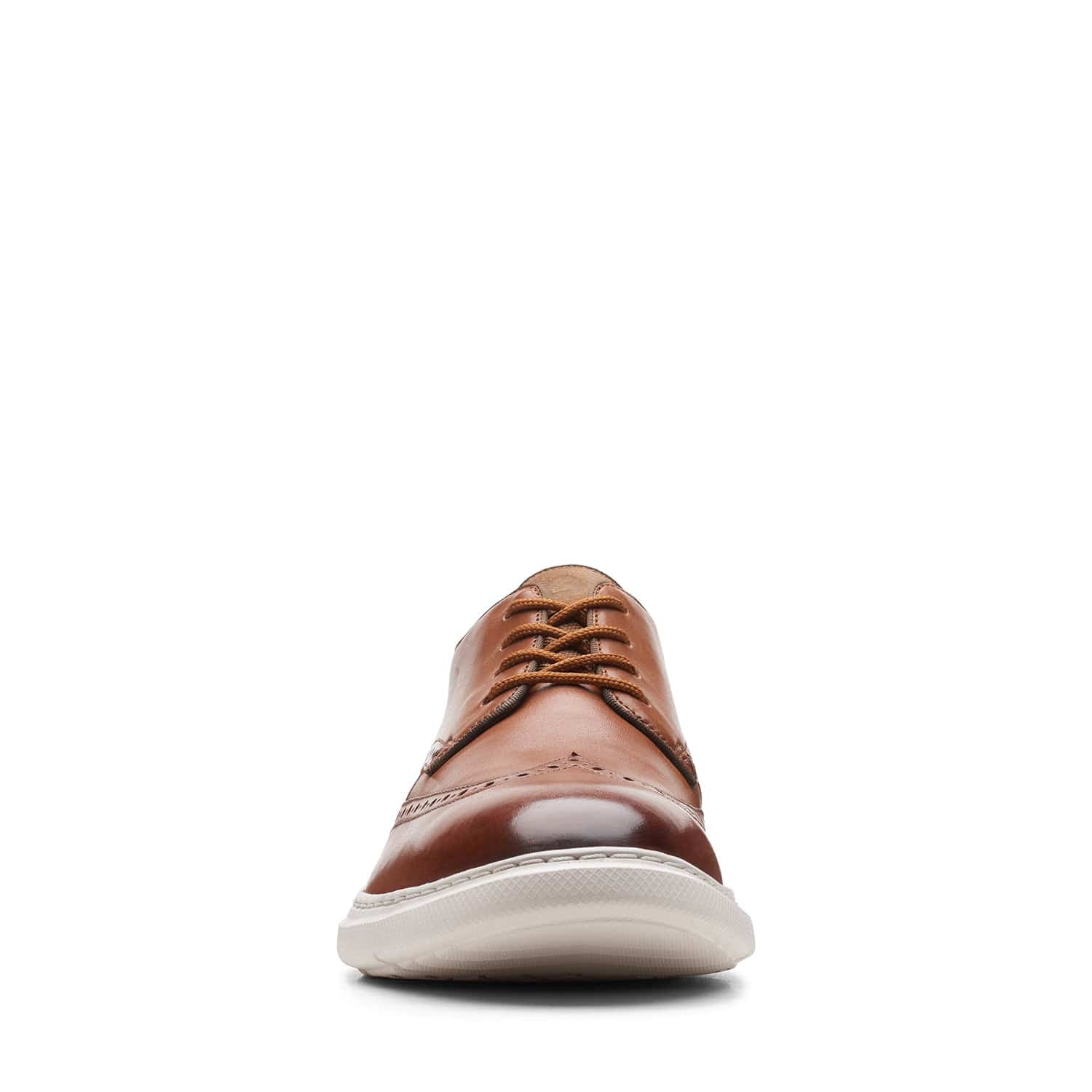 Clarks Dennet Wing Shoes - Dark Tan Leather - 261629727 - G Width (Standard Fit)