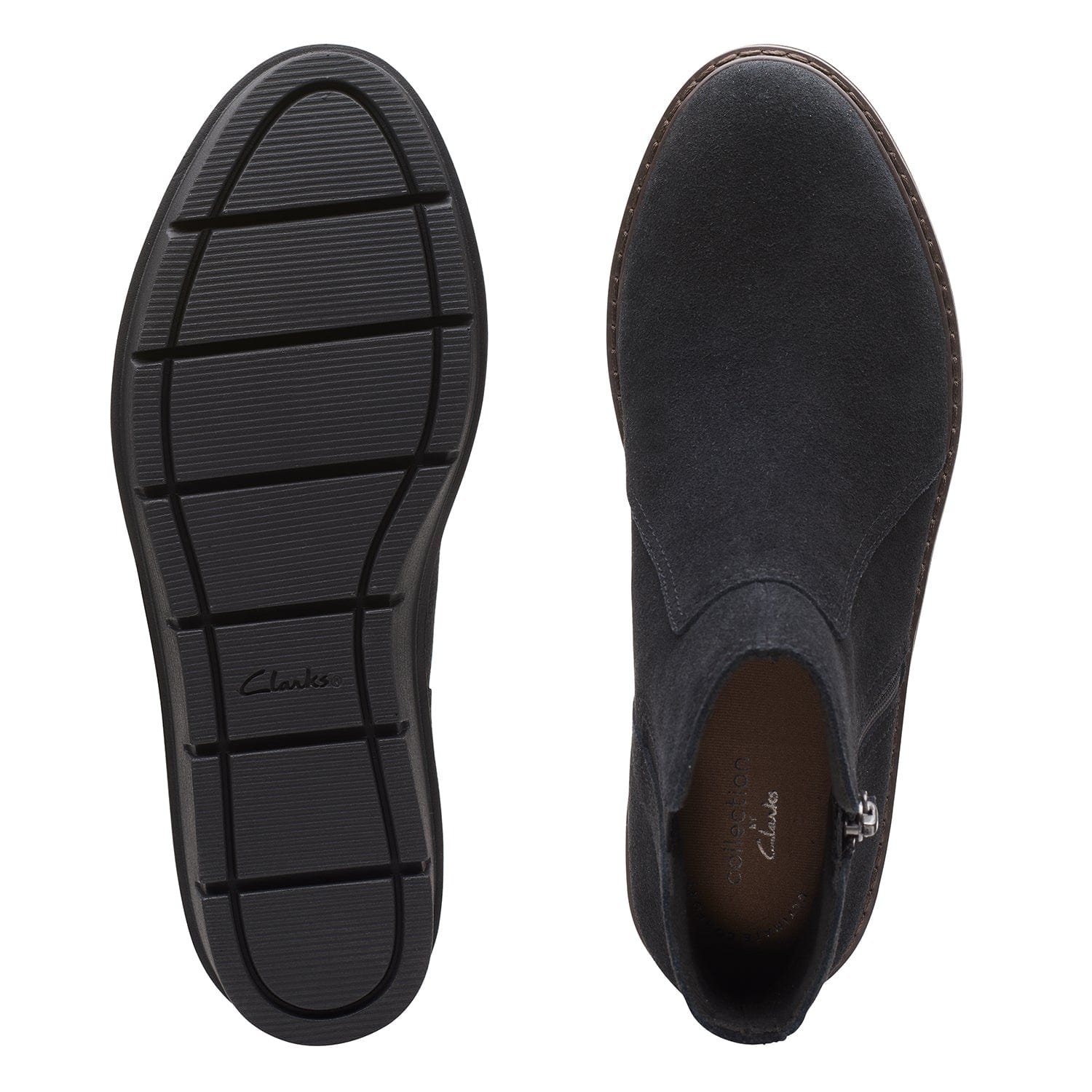 Clarks Airabell Zip Boots - Black Suede - 261633104 - D Width (Standard Fit)