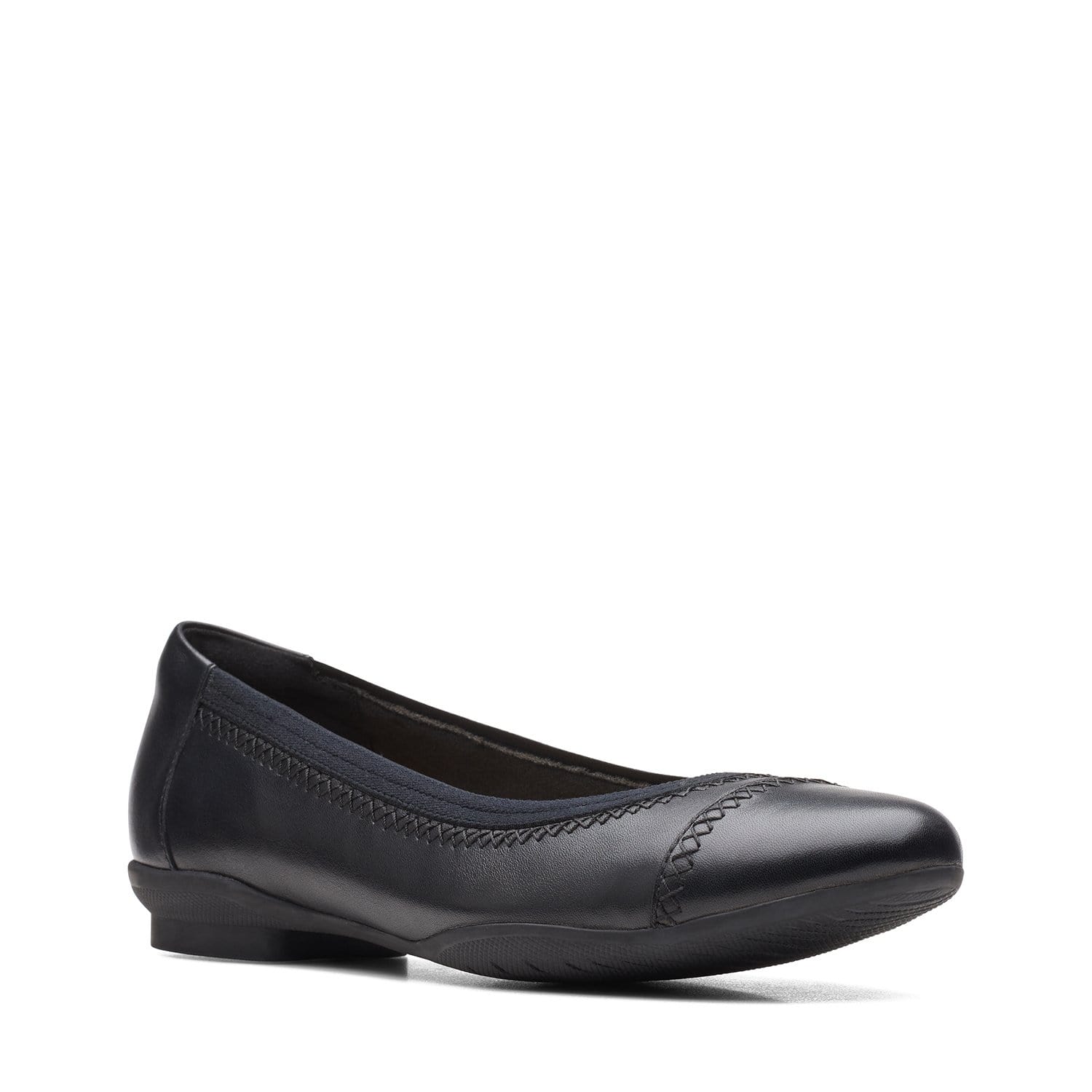 Clarks Sara Bay - Shoes - Black Leather - 261634014 - D Width (Standard Fit)