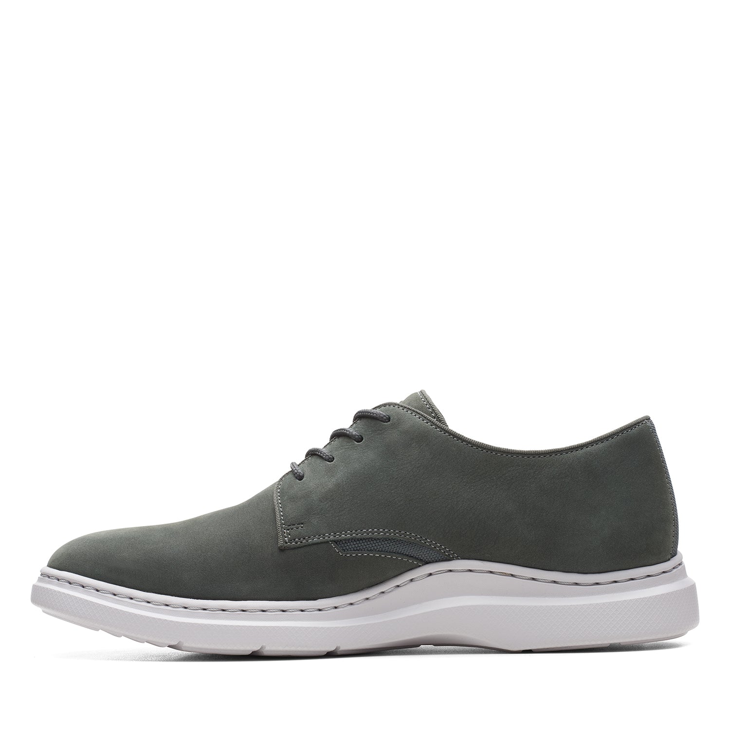 Clarks Dennet Low Shoes - Dark Grey Nubuck - 261635787 - G Width (Standard Fit)