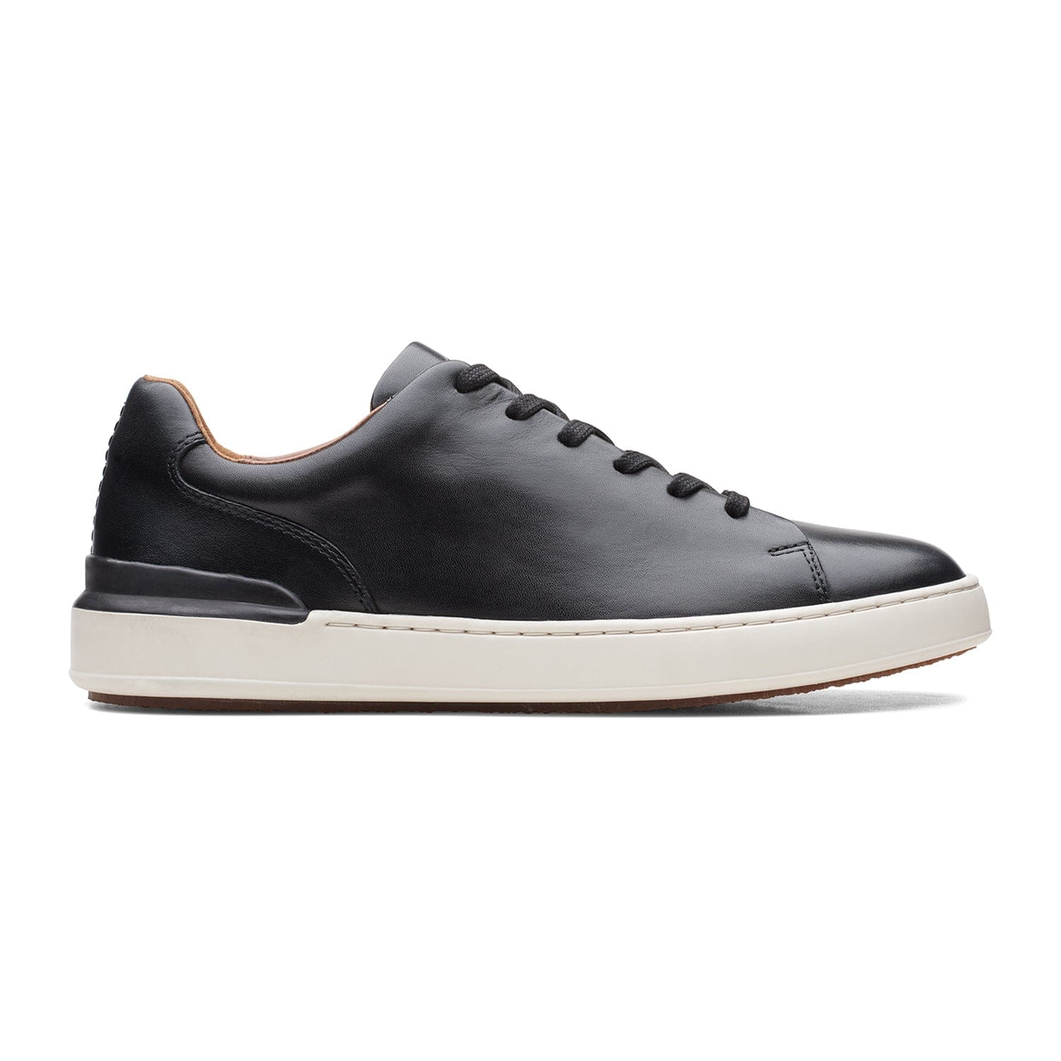 Clarks CourtLite Lace Shoes - Black Leather - 261637597 - G Width (Standard Fit)