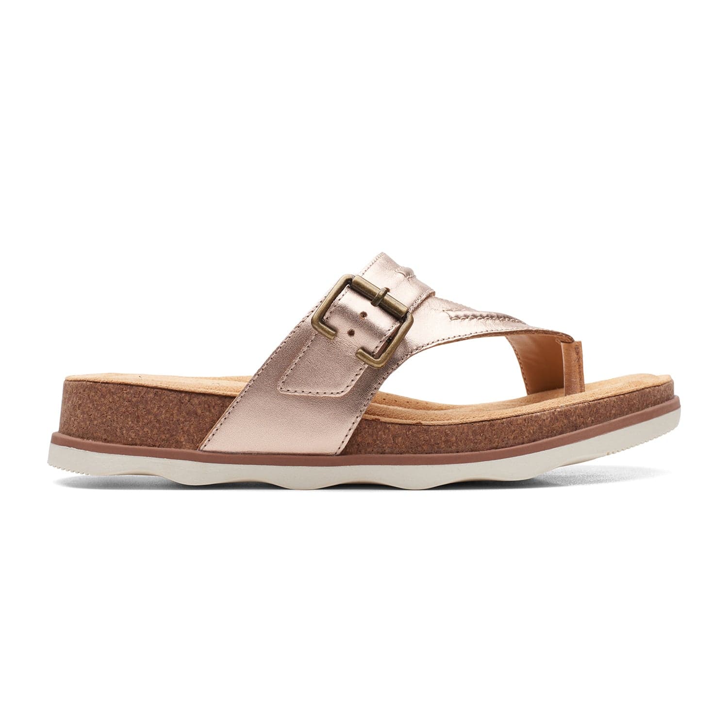 Clarks Brynn Madi Sandals - Rose Gold Leather - 261647714 - D Width (Standard Fit)