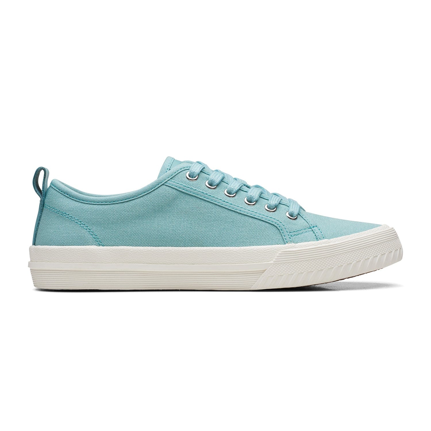 Clarks Roxby Lace Shoes - Turquoise Canvas - 261649815 - E Width (Wide Fit)