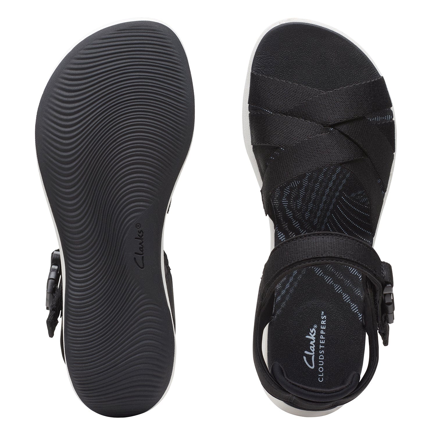 Clarks Mira Tide Sandals - Black - 261653414 - D Width (Standard Fit)