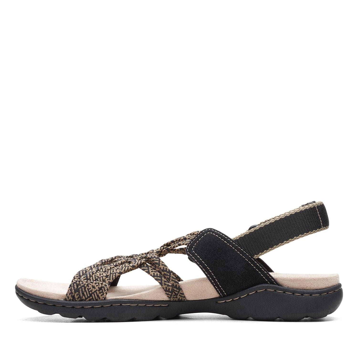 Clarks Amanda Ease Sandals - Black Combi - 261653744 - D Width (Standard Fit)