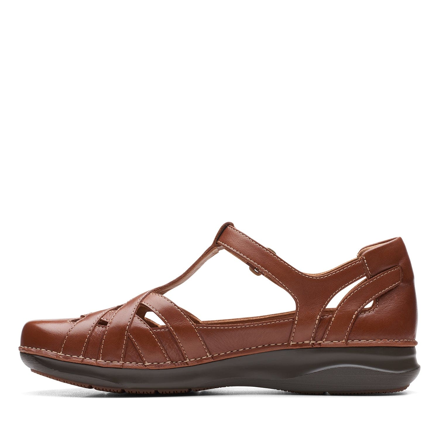Clarks Appley Way - Shoes - Dark Tan Lea - 261655295 - E Width (Wide Fit)