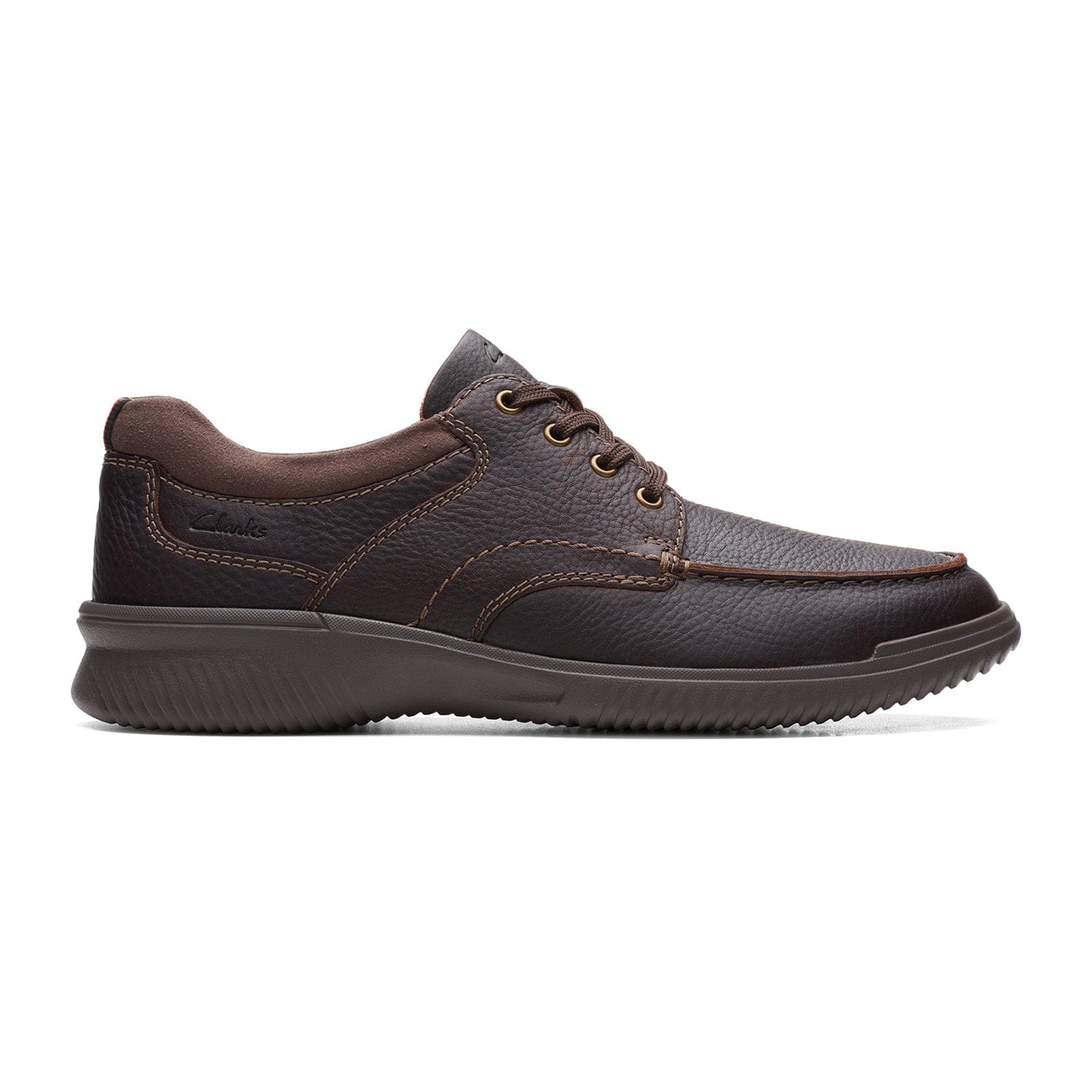 Clarks Donaway Edge Shoes - Brown Leather - 261656018 - H Width (Wide Fit)