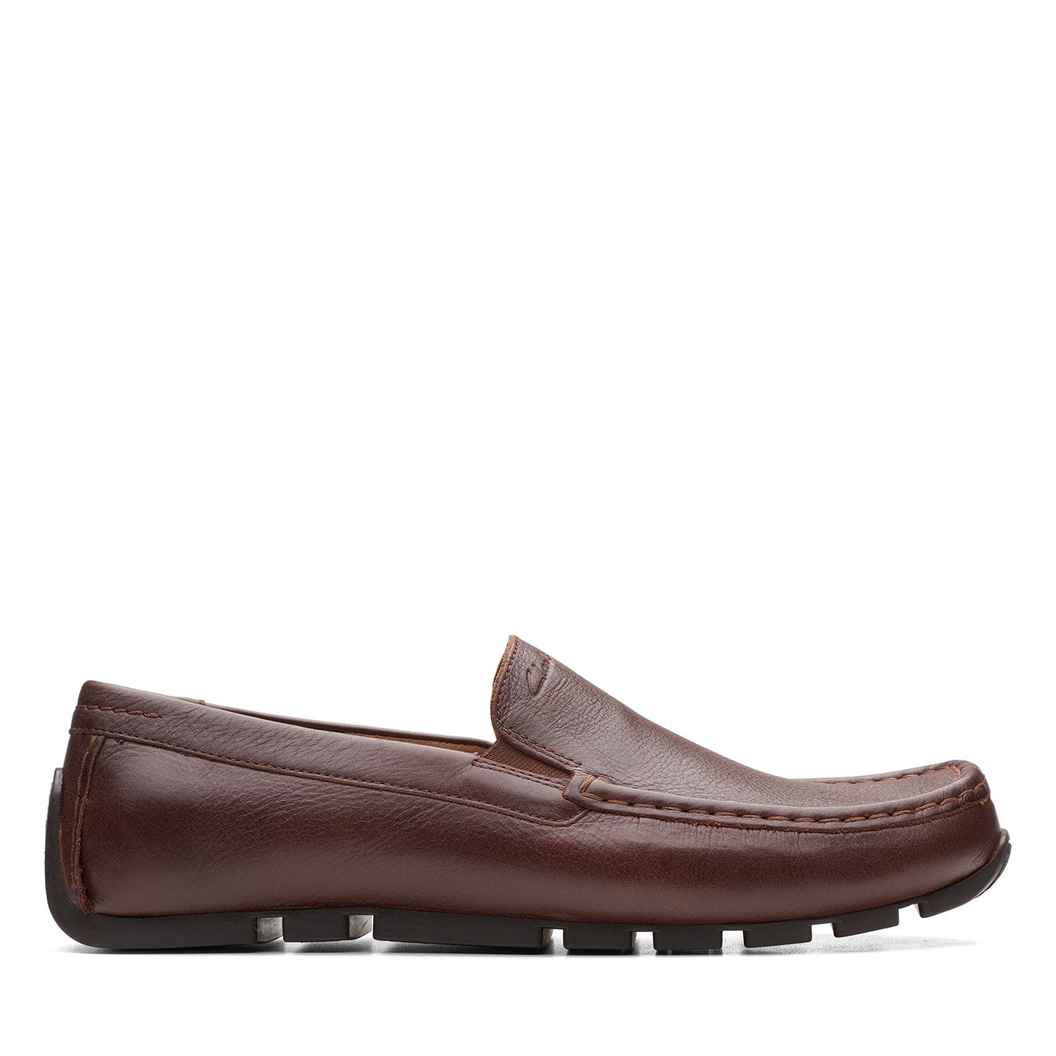 Clarks Oswick Plain Shoes - Dark Tan Lea - 261666837 - G Width (Standard Fit)