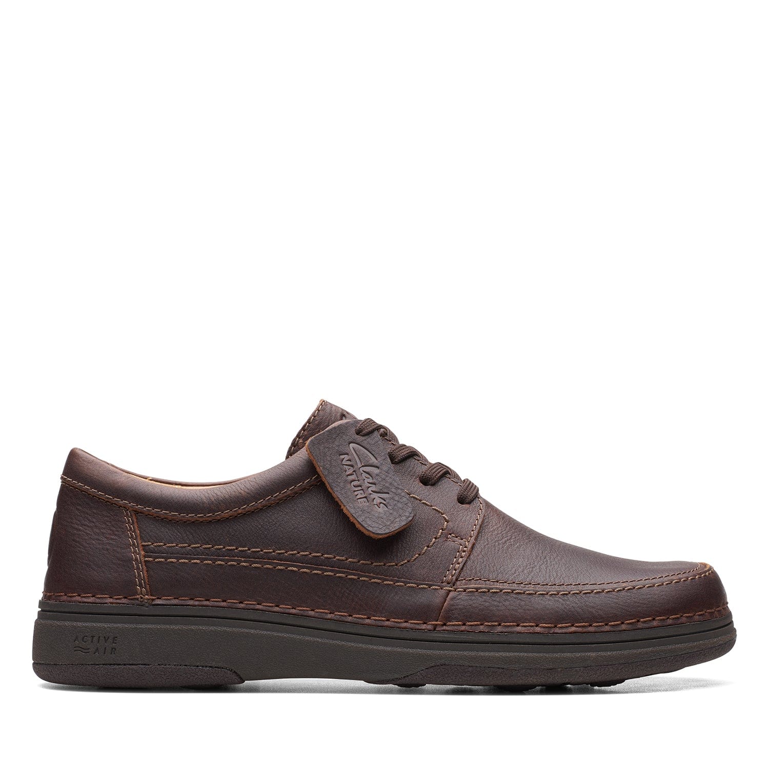 Clarks Nature 5 Lo Shoes - Dark Brown Lea - 261686148 - H Width (Wide Fit)