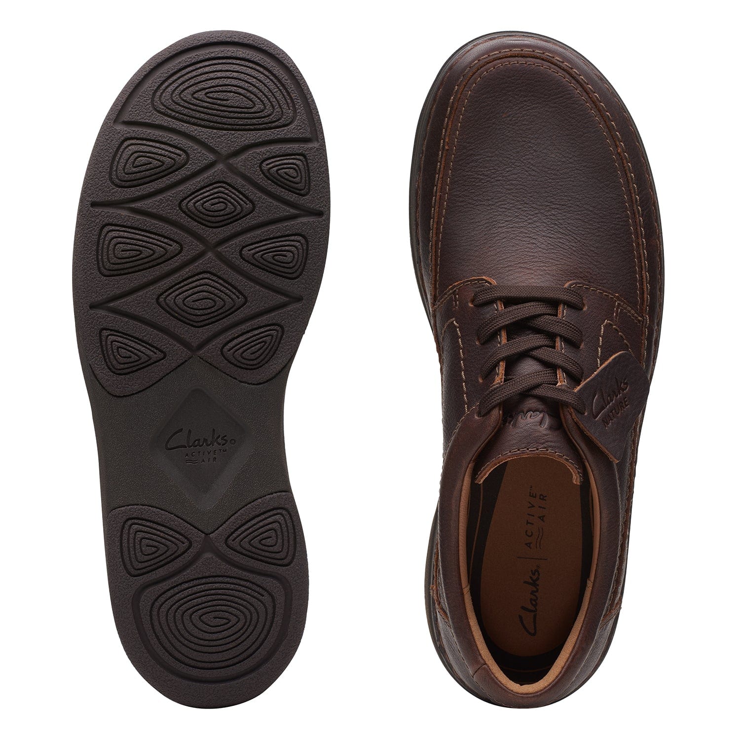 Clarks Nature 5 Lo - Shoes - Dark Brown Lea - 261686148 - H Width (Wide Fit)