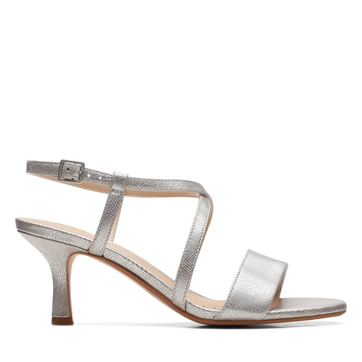 Clarks Amali Buckle Sandals - Silver Metallic - 261709524 - D Width (Standard Fit)