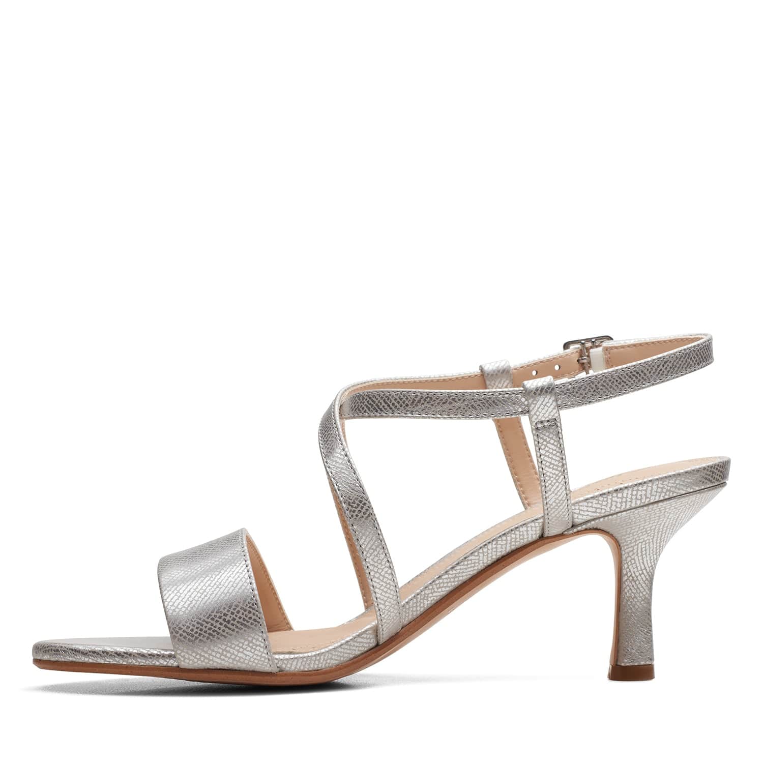 Clarks Amali Buckle - Sandals - Silver Metallic - 261709524 - D Width (Standard Fit)