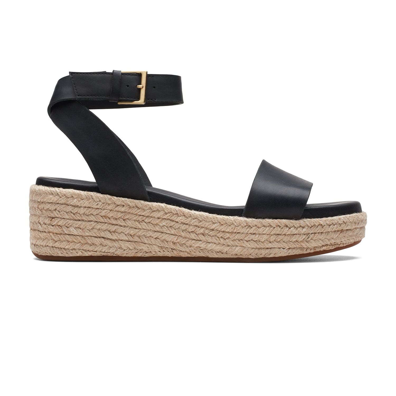 Clarks Kimmei Ivy Sandals - Black Leather - 261709804 - D Width (Standard Fit)