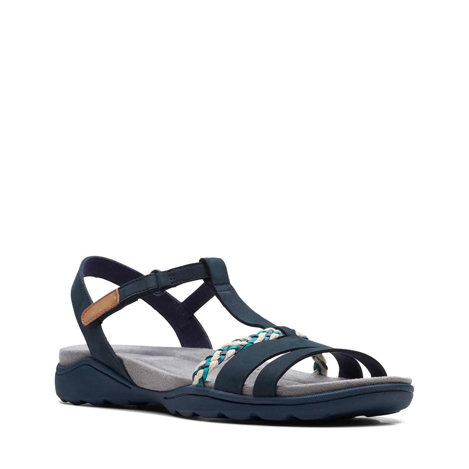 Clarks Amanda Tealite - Sandals - Navy Nubuck - 261711285 - E Width (Wide Fit)