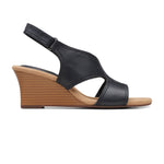Clarks Kyarra Aster Sandals - Black Leather  261712344 -D Width (Standard Fit)