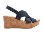 Clarks Rose Erin Sandals - Navy Nubuck  261713094 -D Width (Standard Fit)