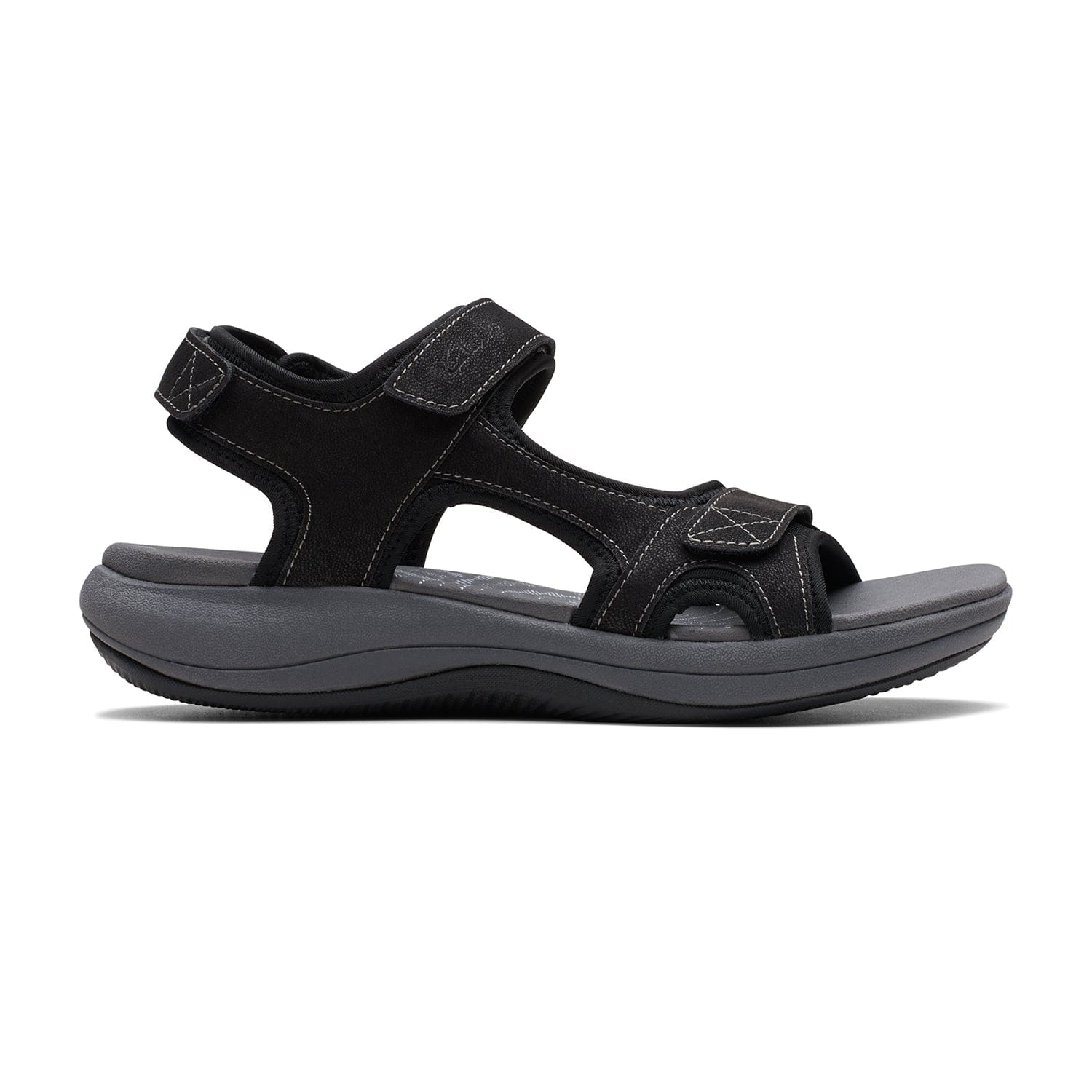 Clarks Mira Bay Sandals - Black - 261714125 E Width (Wide Fit)